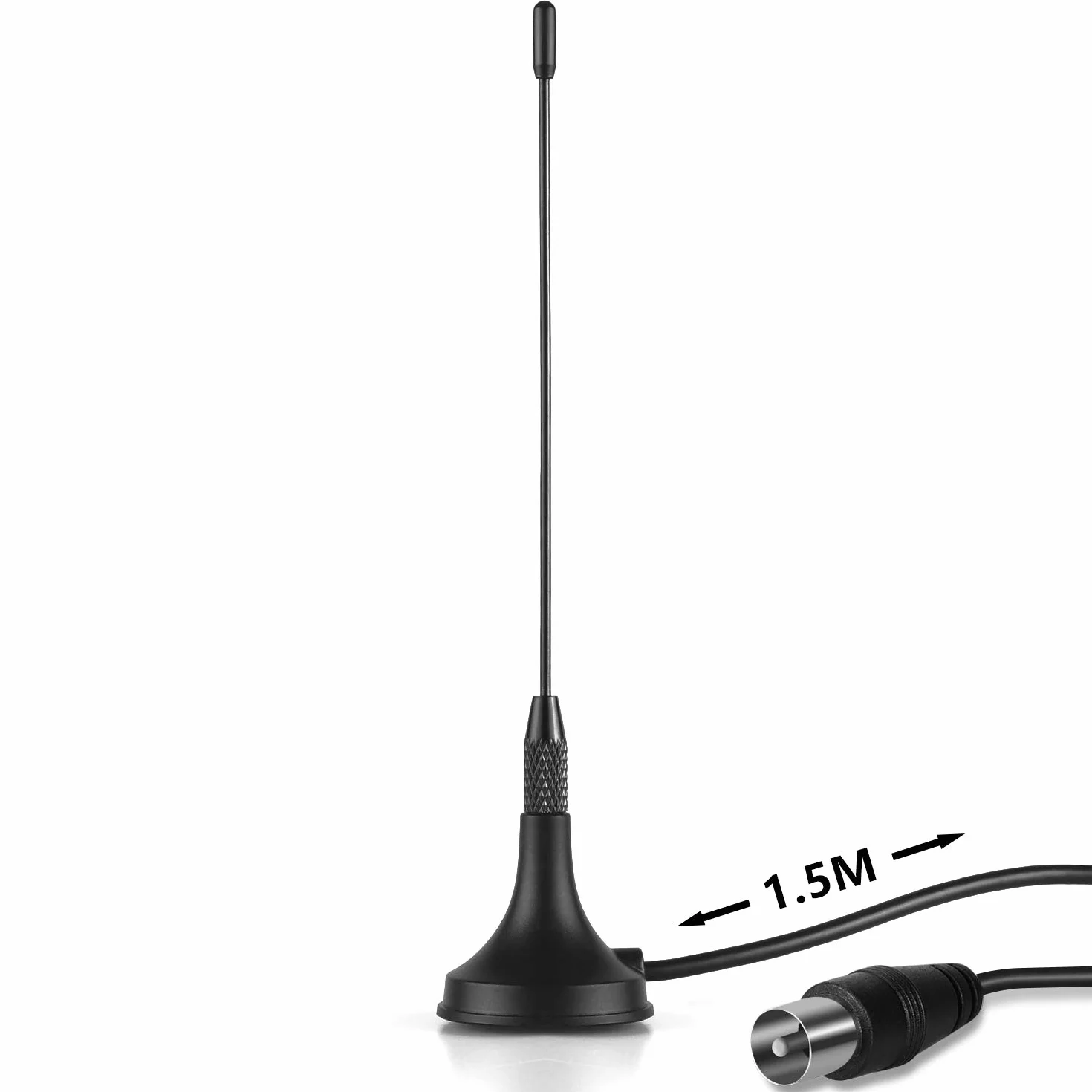 August DTA180 - Antenne TV Intérieur TNT HD - Puissante, Petite, Mini, Discrète, Portable, Base magnétique, Réception Optimale de la Télévision France Belgique Maison, Camping Car, Caravane - Noir