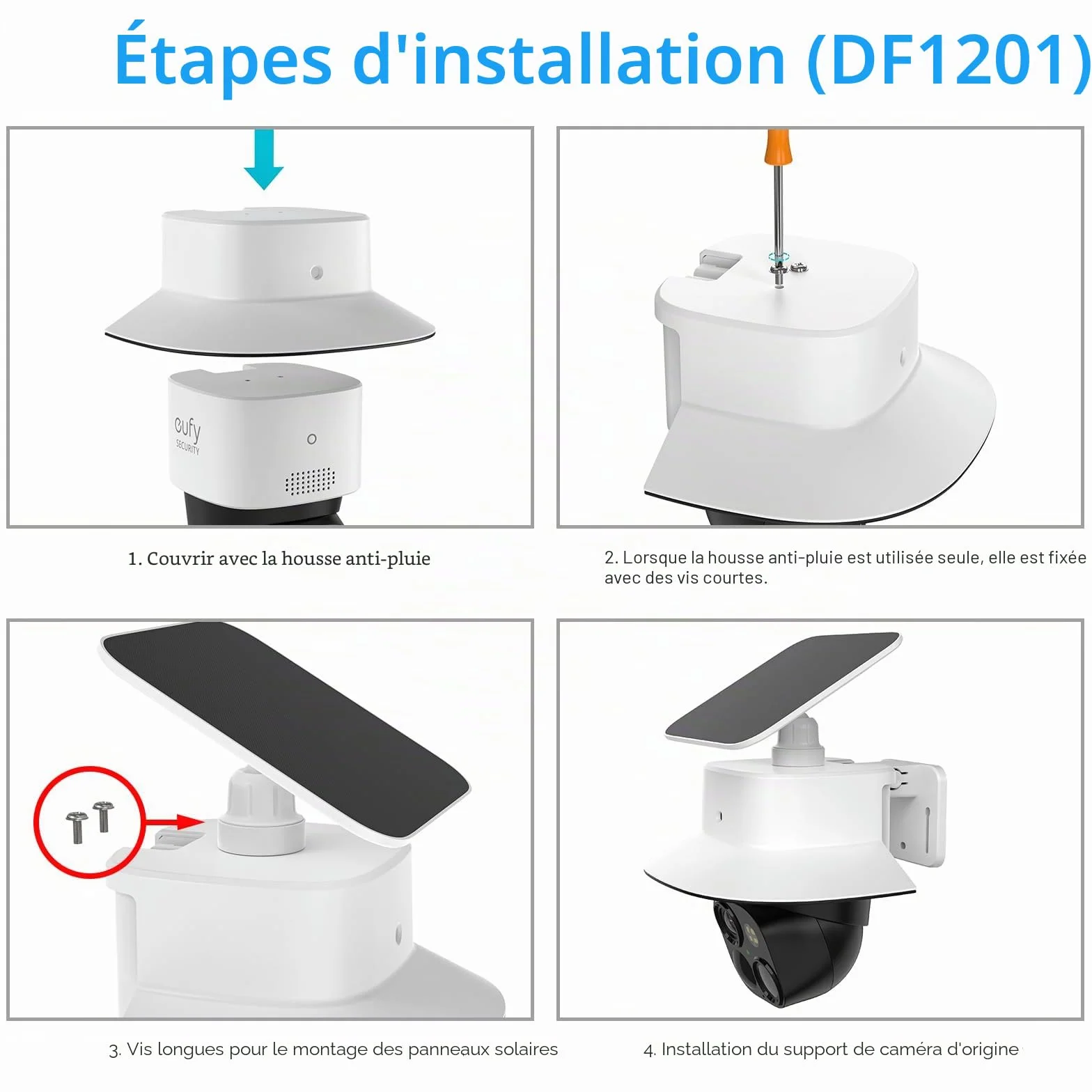 Support de caméra eufy Security SoloCam S340 - Caméra de sécurité étui - Résistant aux intempéries - Pour installation en extérieur - Compatible avec eufy Security SoloCam S340