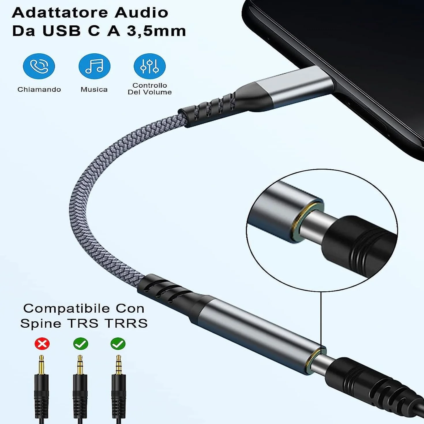 Adaptateur USB-C vers Jack avec DAC Compatible Samsung Xiaomi iPad
