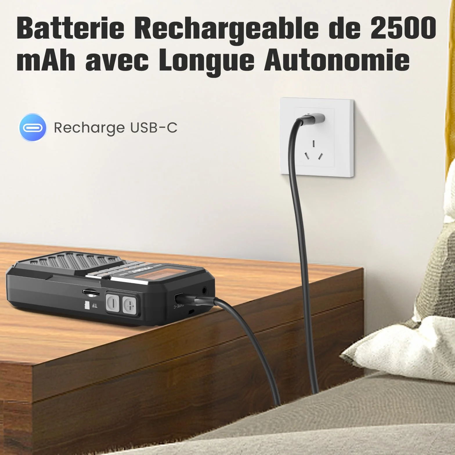 PRUNUS J-525 AM/FM Petite Radio Portable Bluetooth avec Batterie 2500 mAh, Minuterie Sommeil, MP3/TF