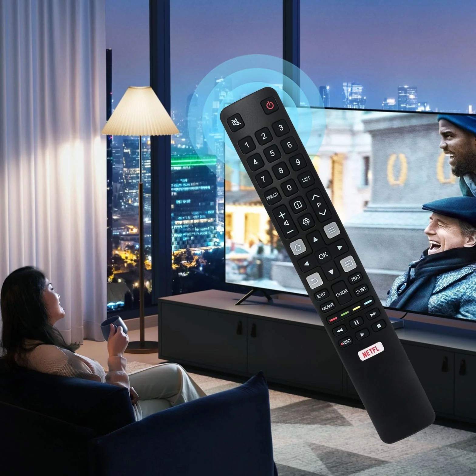 Télécommande TCL de Remplacement RC802N Télécommande Universelle TCL TV Compatible avec Tous Les téléviseurs TCL Smart TV, avec Bouton de Raccourci Netflix 32ES560 40ES560 U50P6146 U55C7006 U65X9026