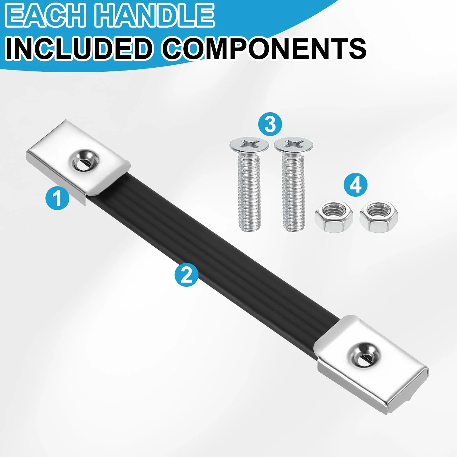 PATIKIL 3 Pièces Poignées à Sangle 8 Pouces pour Enceintes, Poignée de Tirage Coque Métalliques Boucle Sangle Quincaillerie pour Coffret de Transport d'Enceinte, Argent