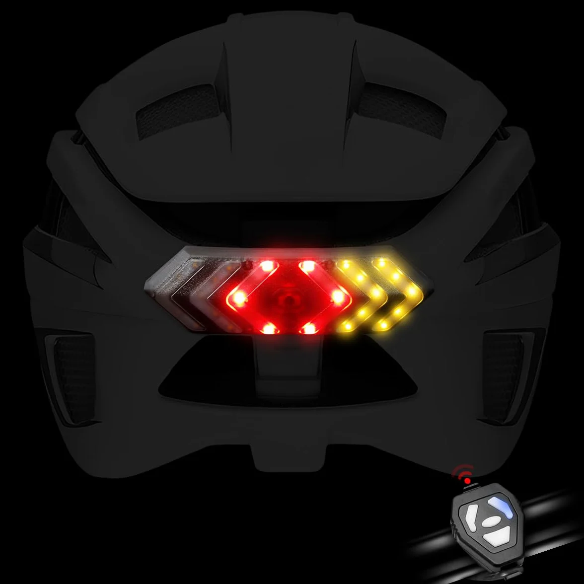 WASAGA Lumières de Tour de Casque de Vélo avec Télécommande sans Fil - Clignotant de Bicyclette 6 Modes