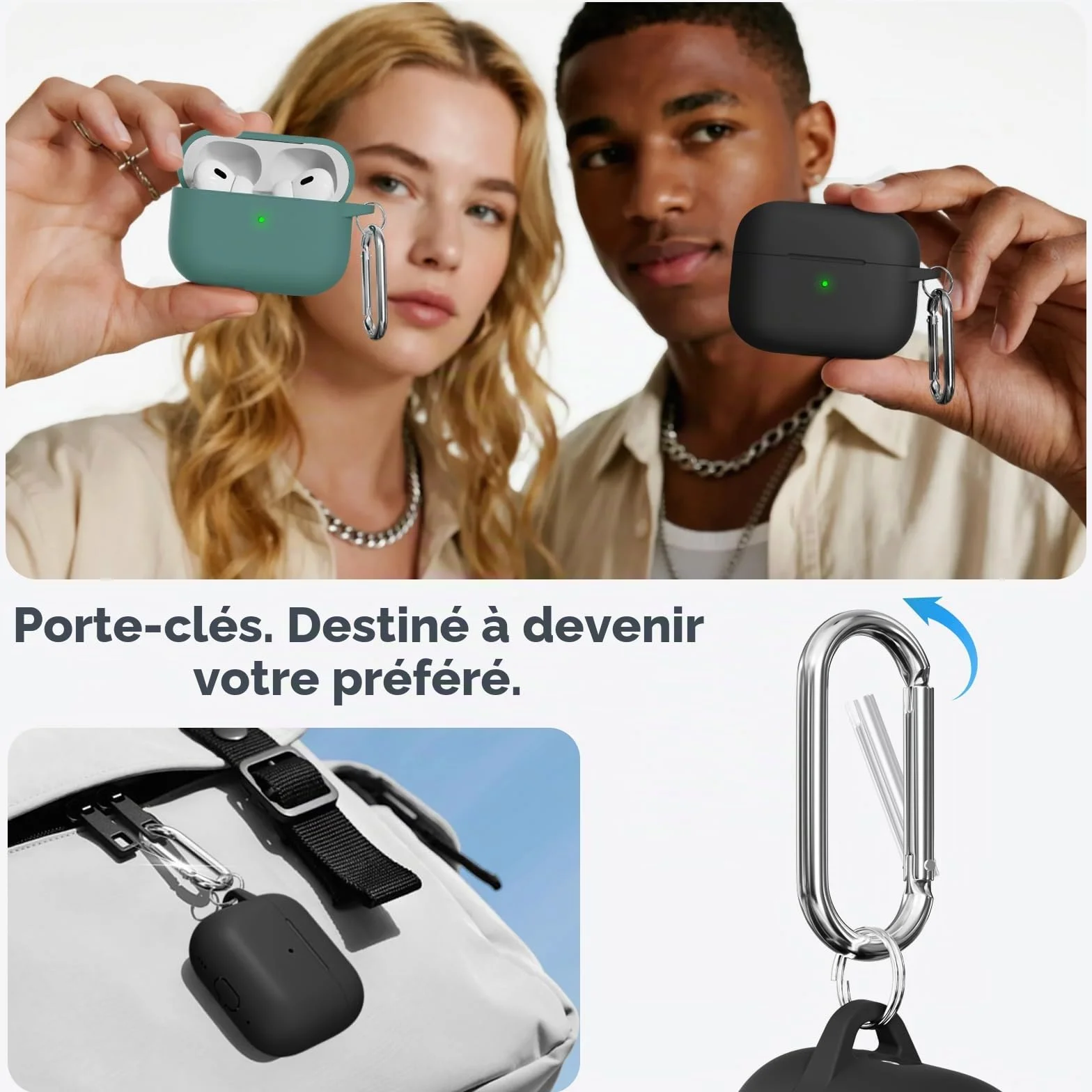 Inesore Compatible with AirPods Pro 3 Case (2025) Silicone Protective Cover for Apple Air Pod Pro 3rd Charging Case Black