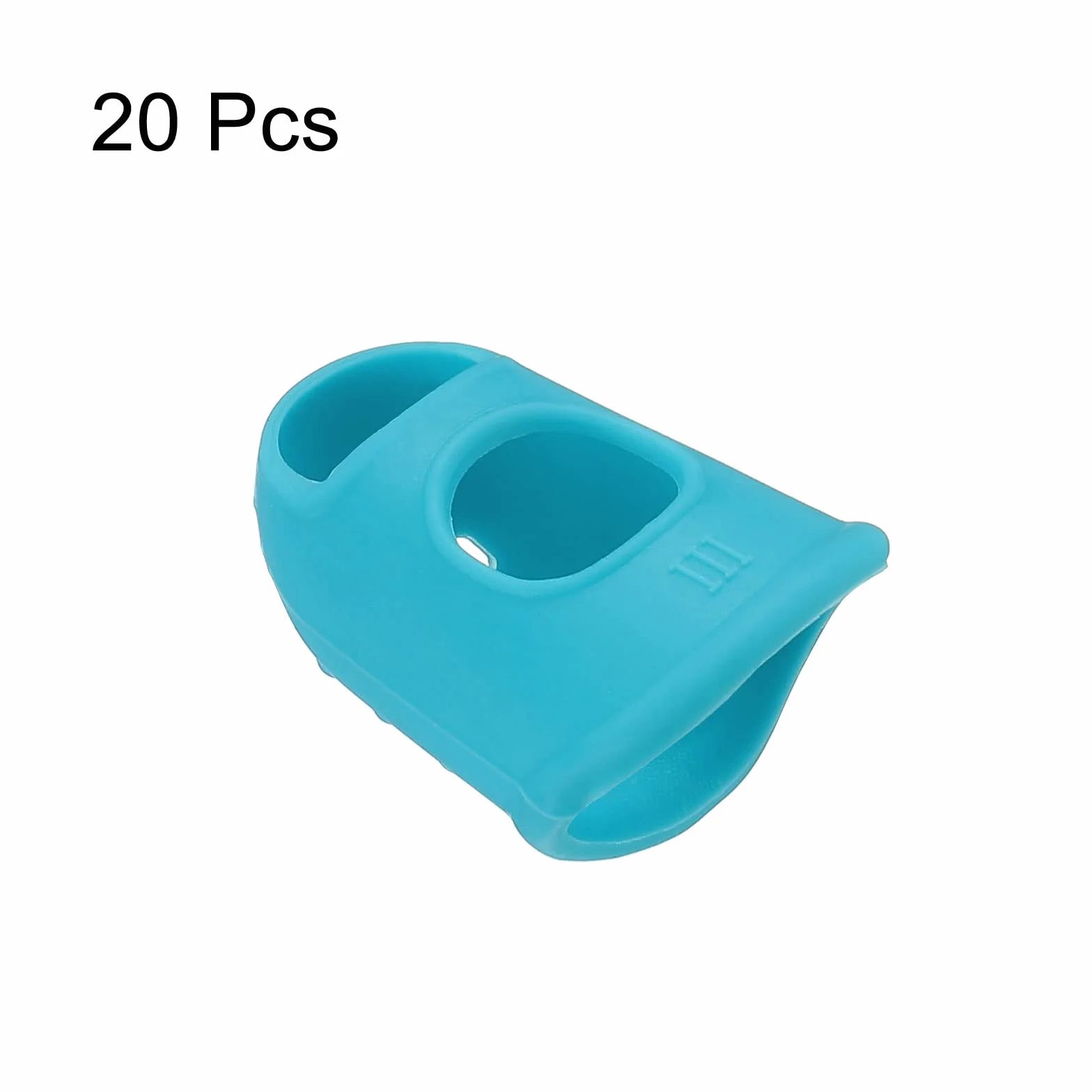 PATIKIL Antidérapant Embouts de Doigts 29mm Silicone Protection pour Triage Couture Guitare, 20 pcs, Clair Bleu