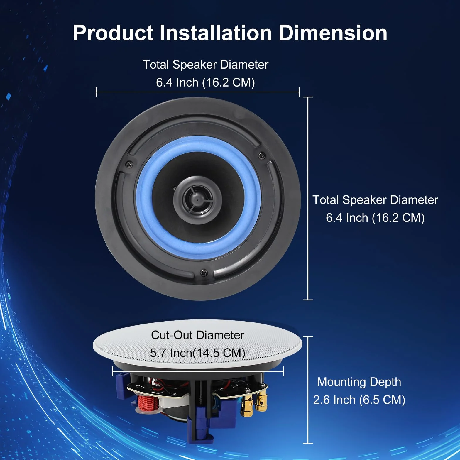 STUDIOFINIX Haut-parleurs de plafond Bluetooth 2 voies encastrés Intérieur Extérieur