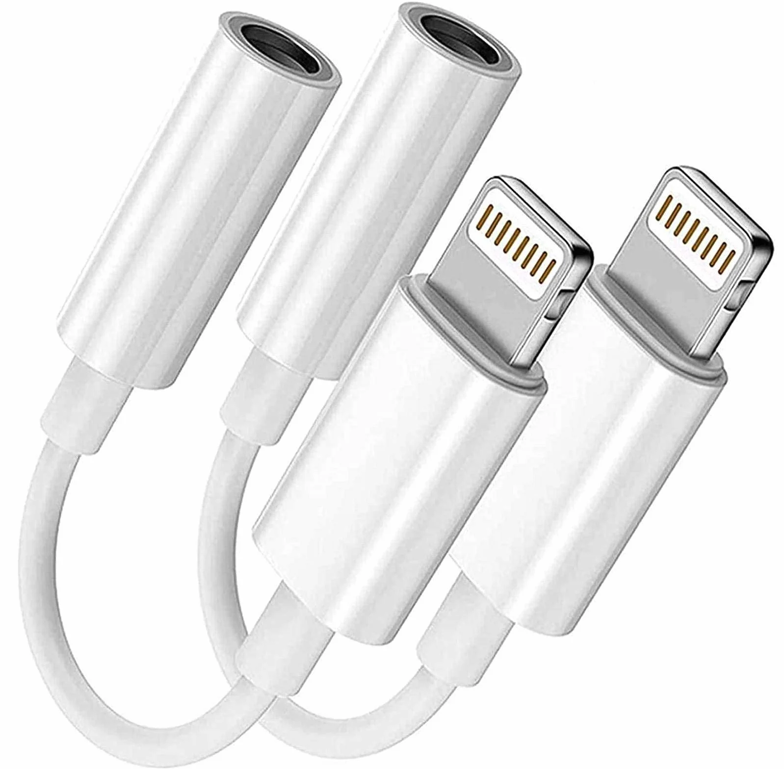 Adaptateur Lightning vers Jack 3,5 mm MFi pour iPhone 14/13/12/11/Xs/XR/X/8/7 - Lot de 2