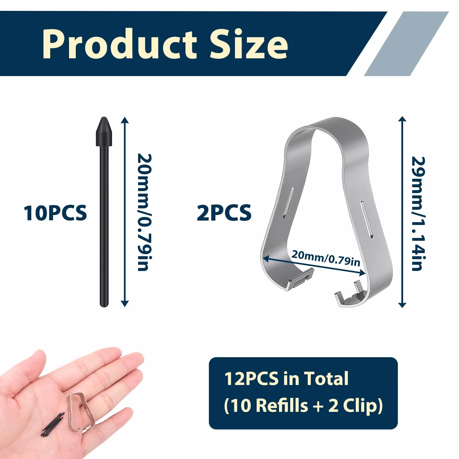 Pack de 12 Pointes pour Samsung S Pen, Compatible Galaxy Tab S8/S8+/S8 Ultra/S7/S7+/S7 FE/S6/S6 5G/S6 Lite, Noir