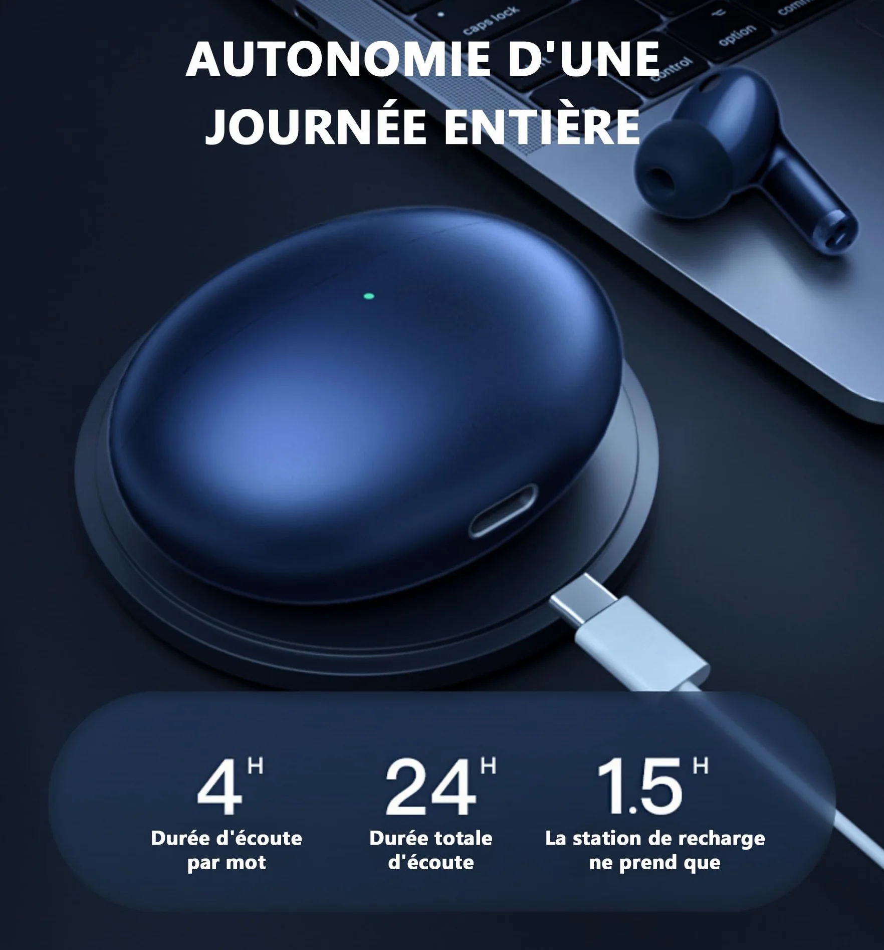 Sekoda Confort Max Ecouteurs Wireless-Écouteurs sans Fil Bluetooth ANC et réduction adaptative du Bruit, Audio 360° (Argent)
