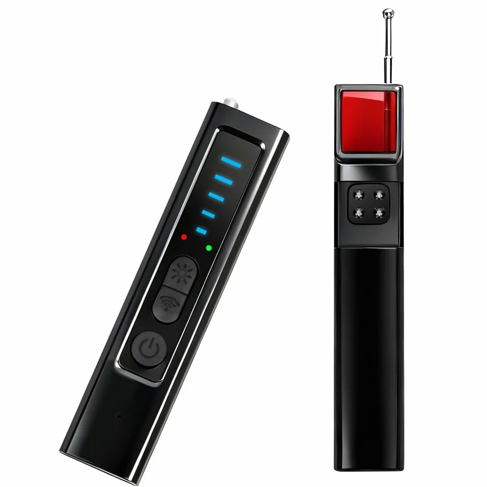 Détecteur de Caméra et Micro Espion 4 en 1 Détecteur RF sans Fil 1MHz-8GHz avec 5 Niveaux de Sensibilité, Alarme Sécurité pour Maison Bureau Hôtel Voyage