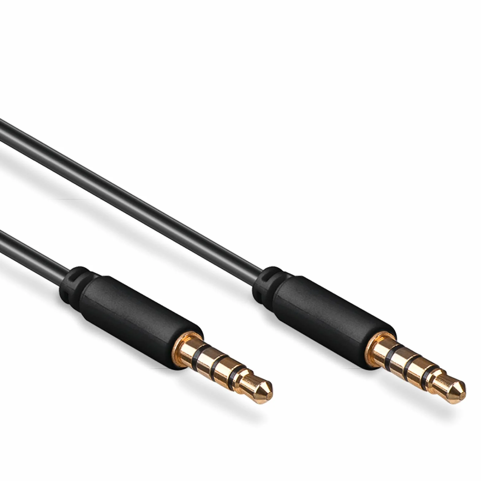 Câble de Connexion Audio AUX, 3.5 mm Stéréo, 4 Pôles, Slim, CU, 2 m Longueur de Câble