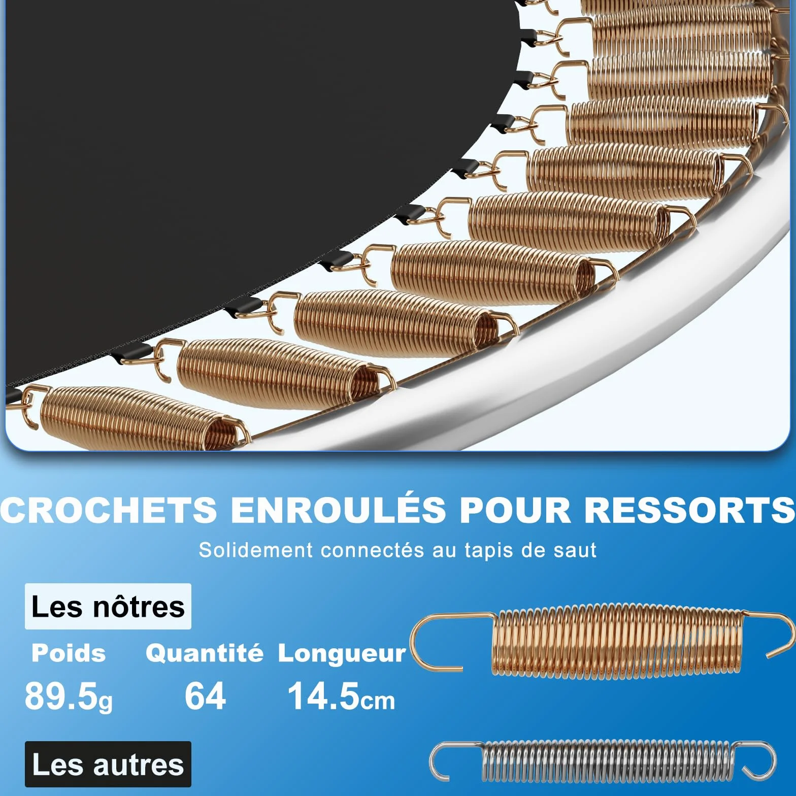 Devoko Trampoline Extérieur Ø183-427cm, Trampoline de Jardin Robuste, Cadre en Acier Galvanisé
