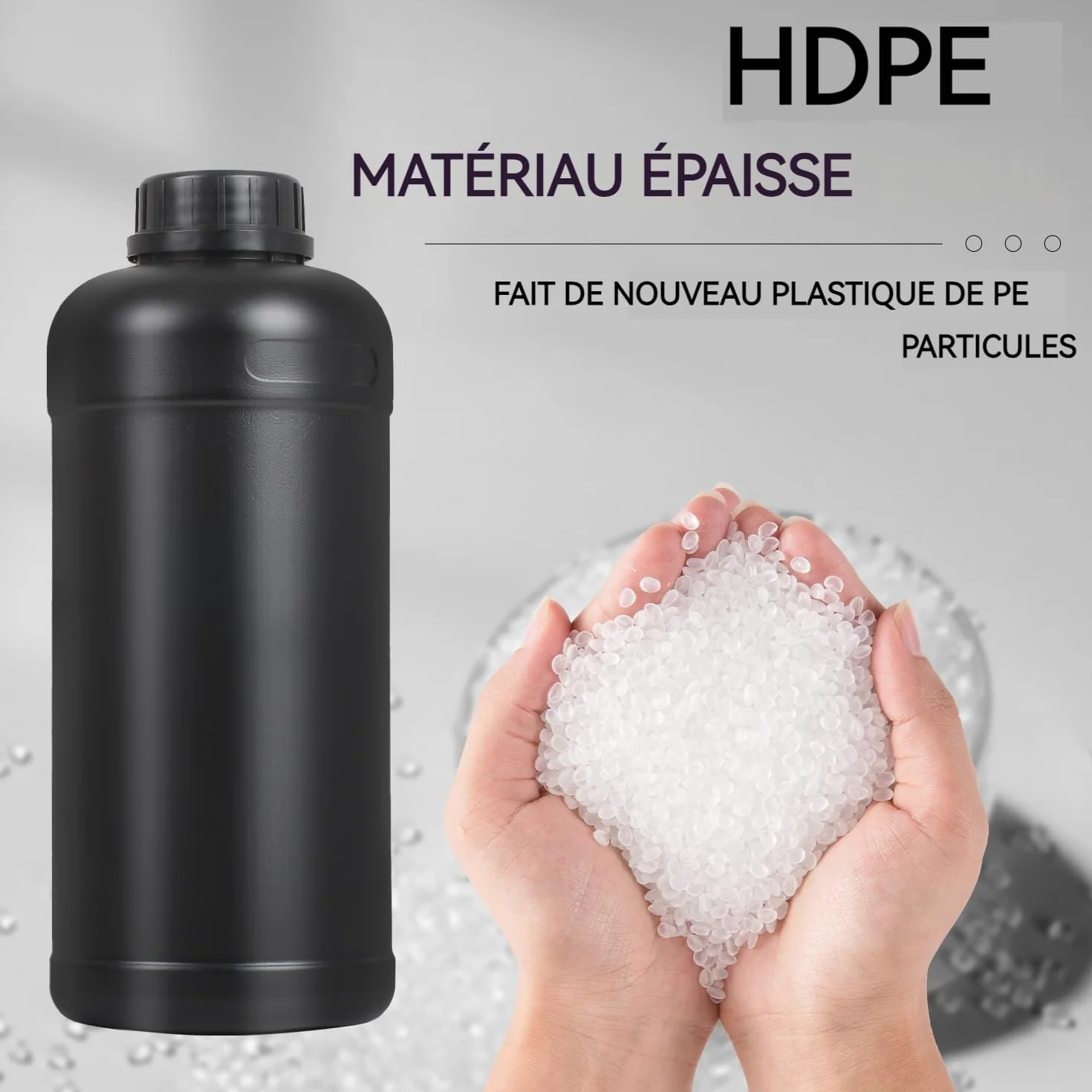 Lot de 3 pièces de 1L (1000ml) pour Chambre Noire. Bouteilles de Stockage en Plastique pour chimies de Film Photographique (3X 1L Bouteilles Noires)
