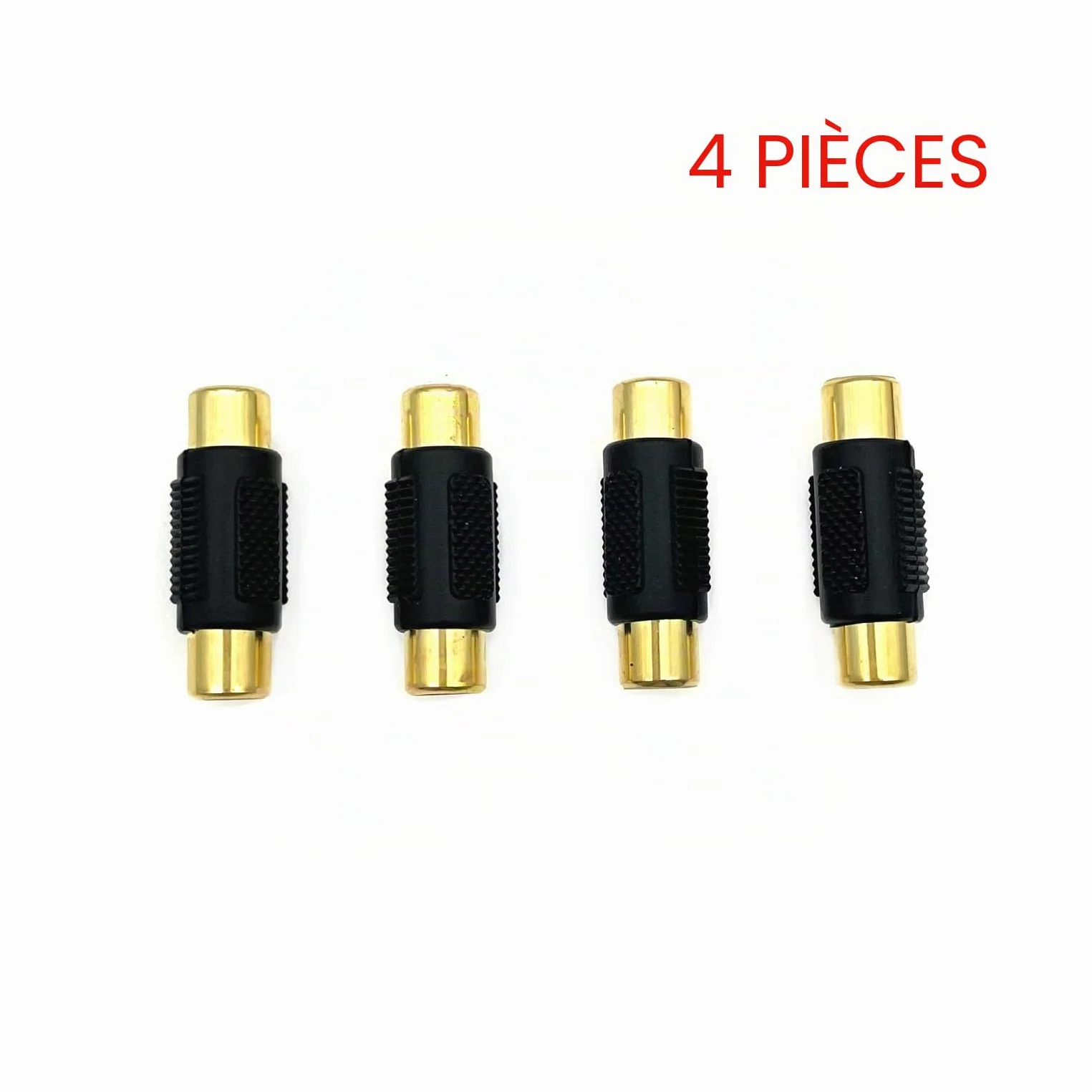JZK Lot de 4 adaptateurs RCA femelle vers femelle, adaptateur de couplage phono, câble d'extension audio pour haut-parleurs, câble RCA, amplificateur, appareil photo, DVD, VCD