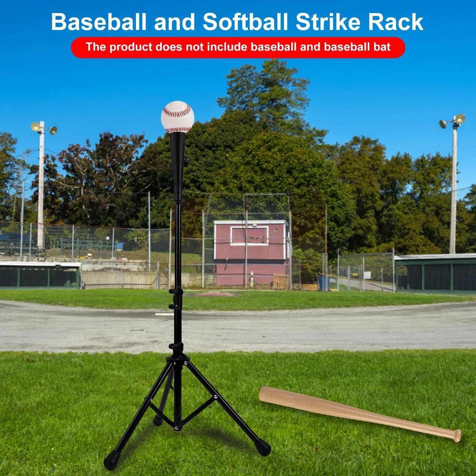 Adjustable Batting Tee Baseball Practice T-Stand Simple Durable Strike Frame Easy Setup Training Aid