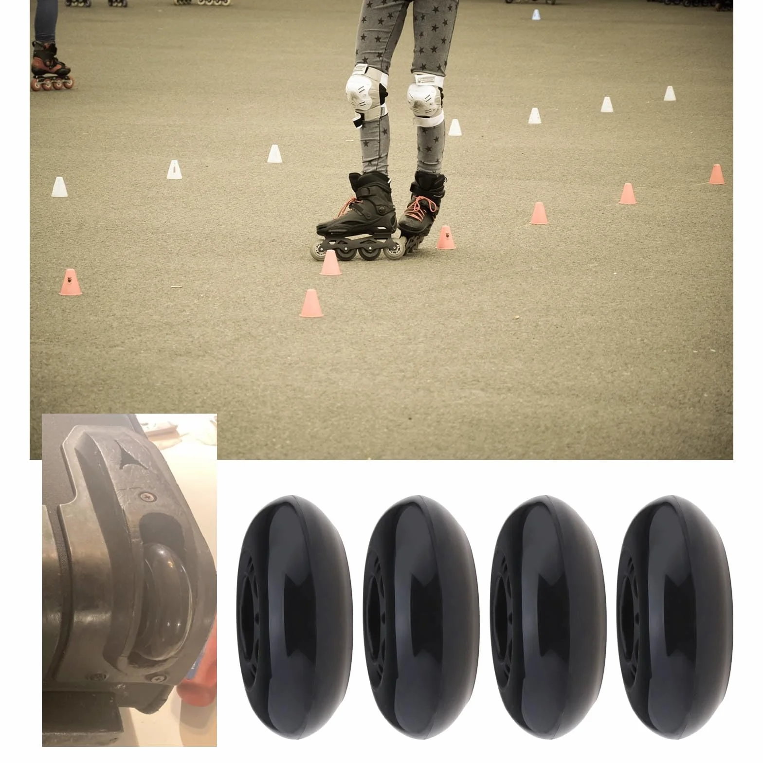 ECSiNG Roues de Patin à Roues Alignées 64mm 82A ABEC-7 8pcs
