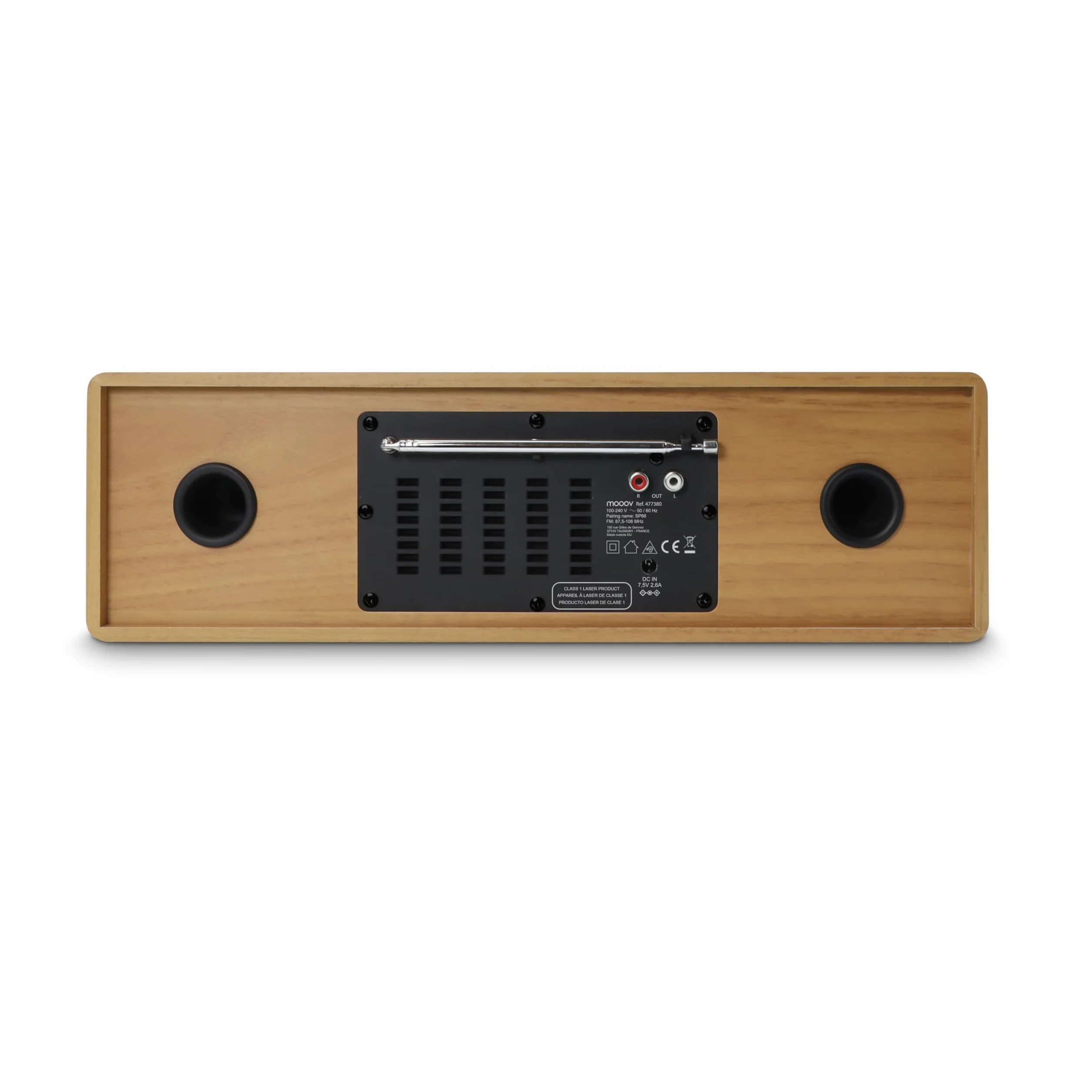 MOOOV Micro-Chaine HiFi Bluetooth sans Fil FM CD USB Télécommande Effet Bois Mini Chaîne Enceinte Vintage