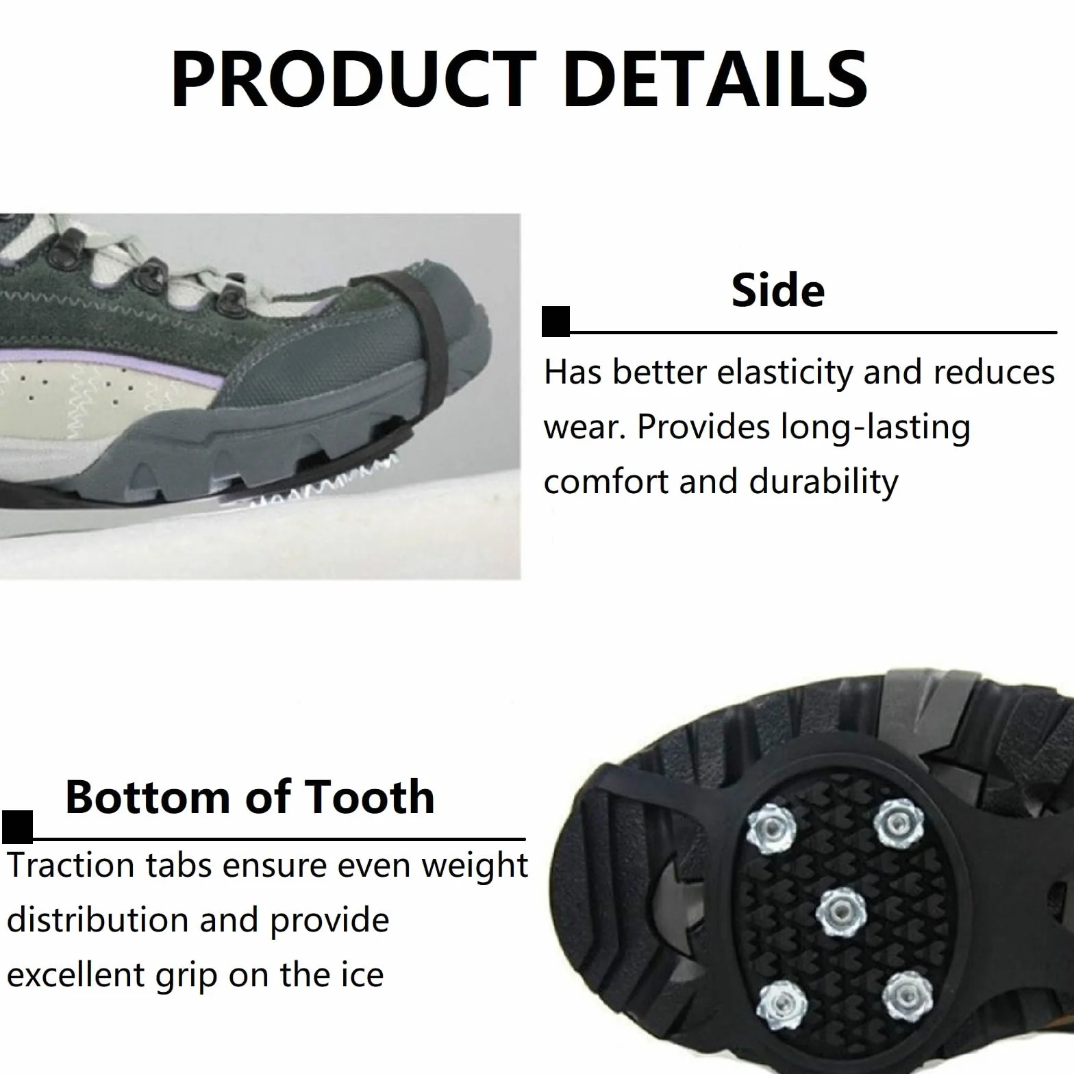 Crampons Antidérapants pour Randonnée, Escalade, Marche - 8 Dents