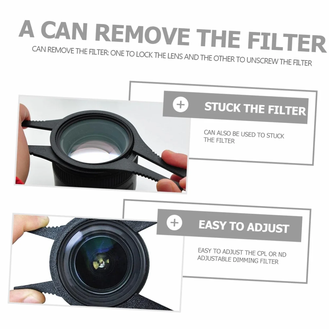 6 pièces Clé de Démontage Filtre Pince Outil pour Objectif Appareil Photo Filtre ND UV Cpl
