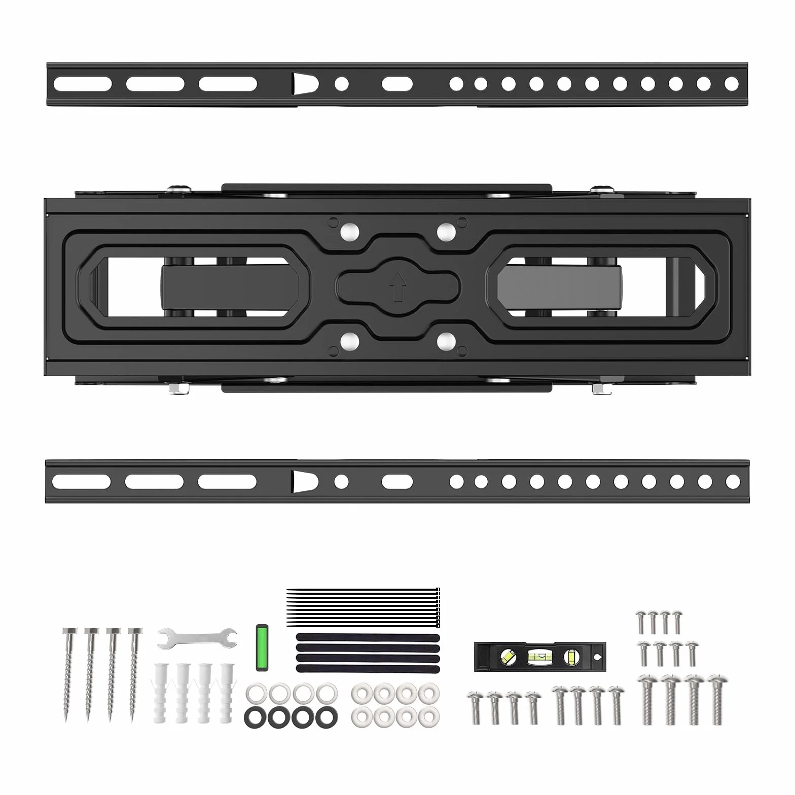 GRIFEMA GB1006-4 Support Mural TV 26-65 Pouces, Fixation Murale TV Contenir Jusqu'à 35KG, Accroche Television Mural Orientable,Inclinable et Extensible, Max Vesa 400x400mm pour Plat/Incurvé