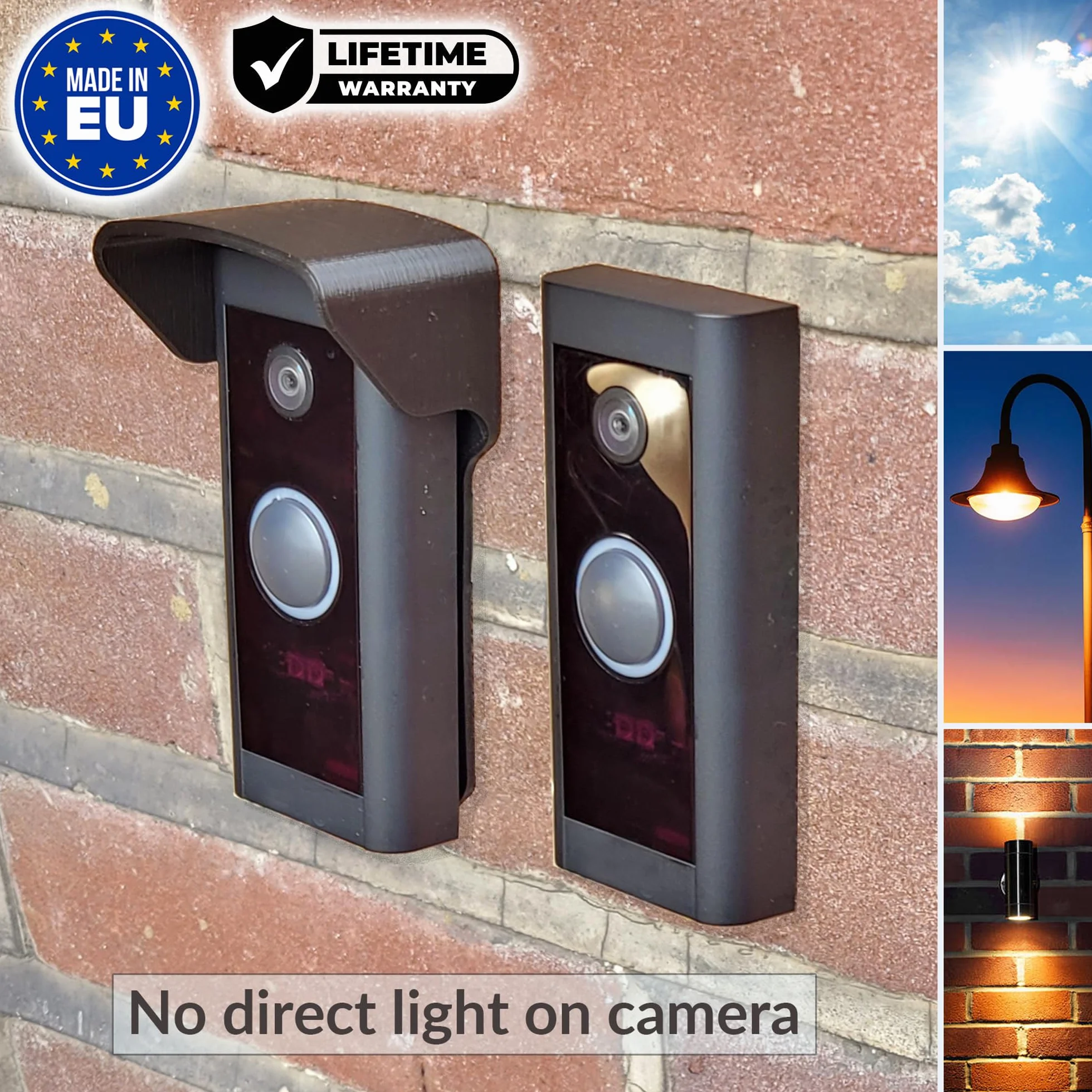 Housse de Pluie Compatible avec Sonnette vidéo Filaire (Video Doorbell Wired) | pour protéger Contre la Pluie, Le Soleil, Durable et résistante aux intempéries Pas de perçage nécessaire