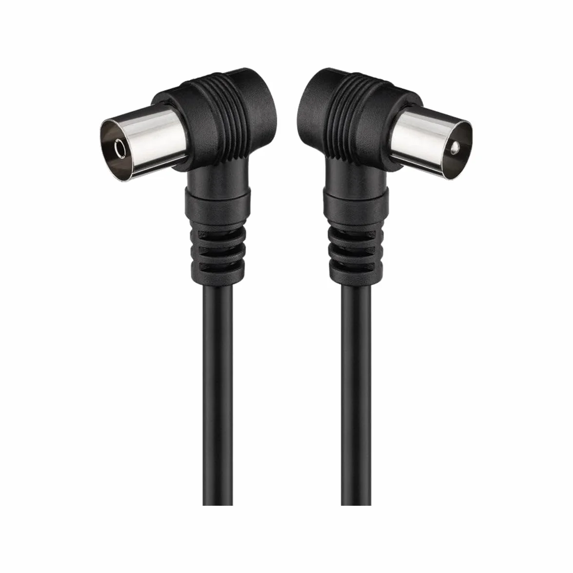Goobay 11525 Câble de Raccordement Antennes Coudé (<70 dB), Double Blindage, 1.5m Longueur
