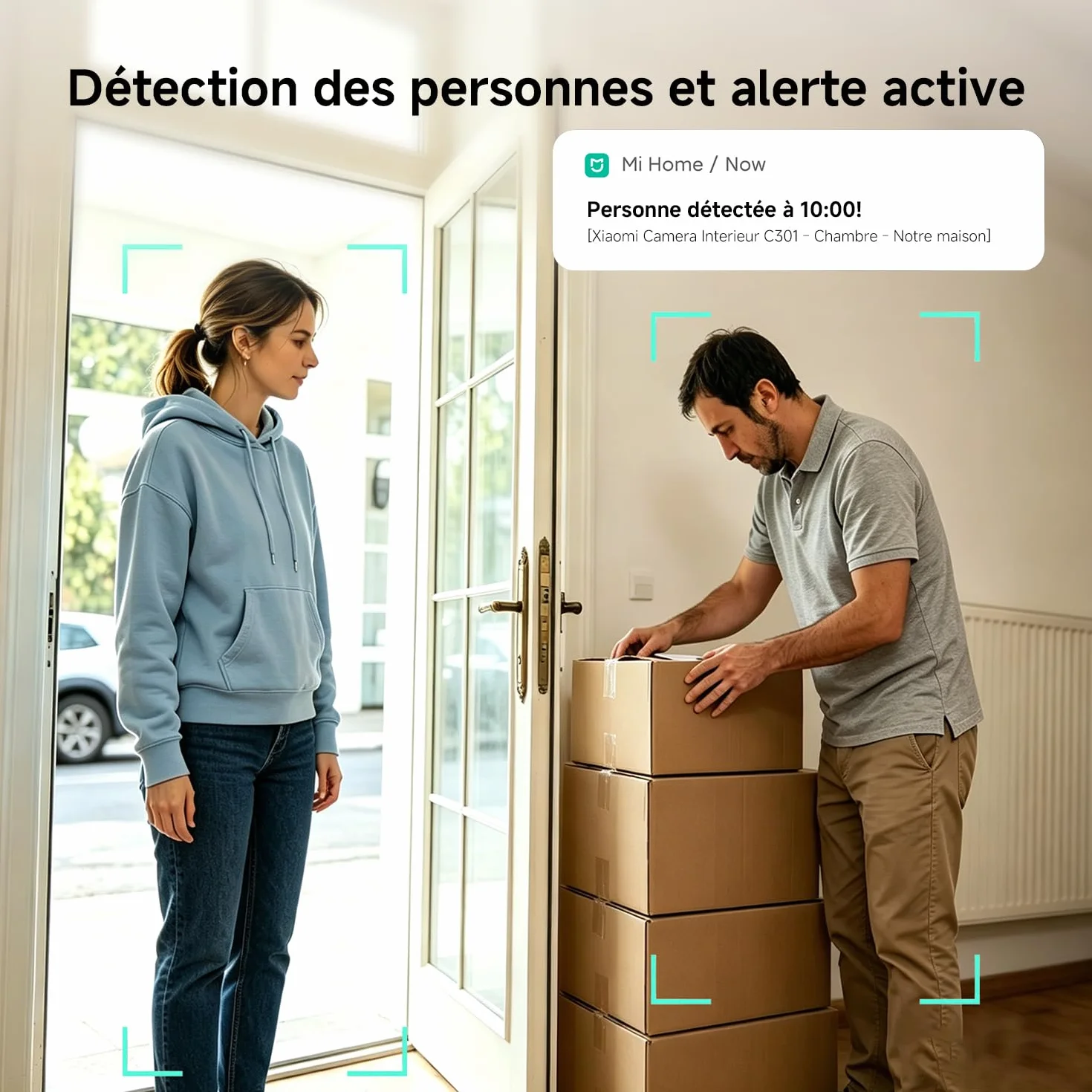 XIAOMI C301 Caméra Intérieure 2K 3MP 360° Surveillance WiFi 6 Détection Personnes Audio Bidirectionnel