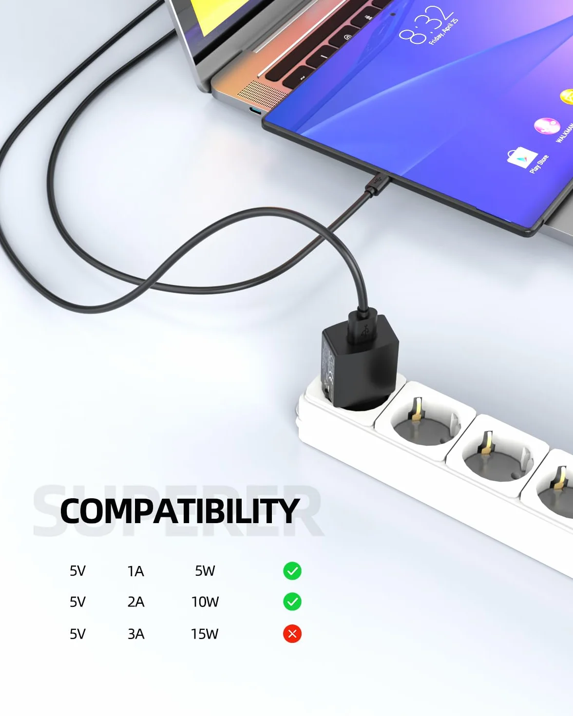10 W Chargeur Compatible avec Bose SoundLink Color II, Mini II, Revolve Plus, pour Enceintes Bluetooth et Autres appareils – Câble d’Alimentation Adaptateur Secteur