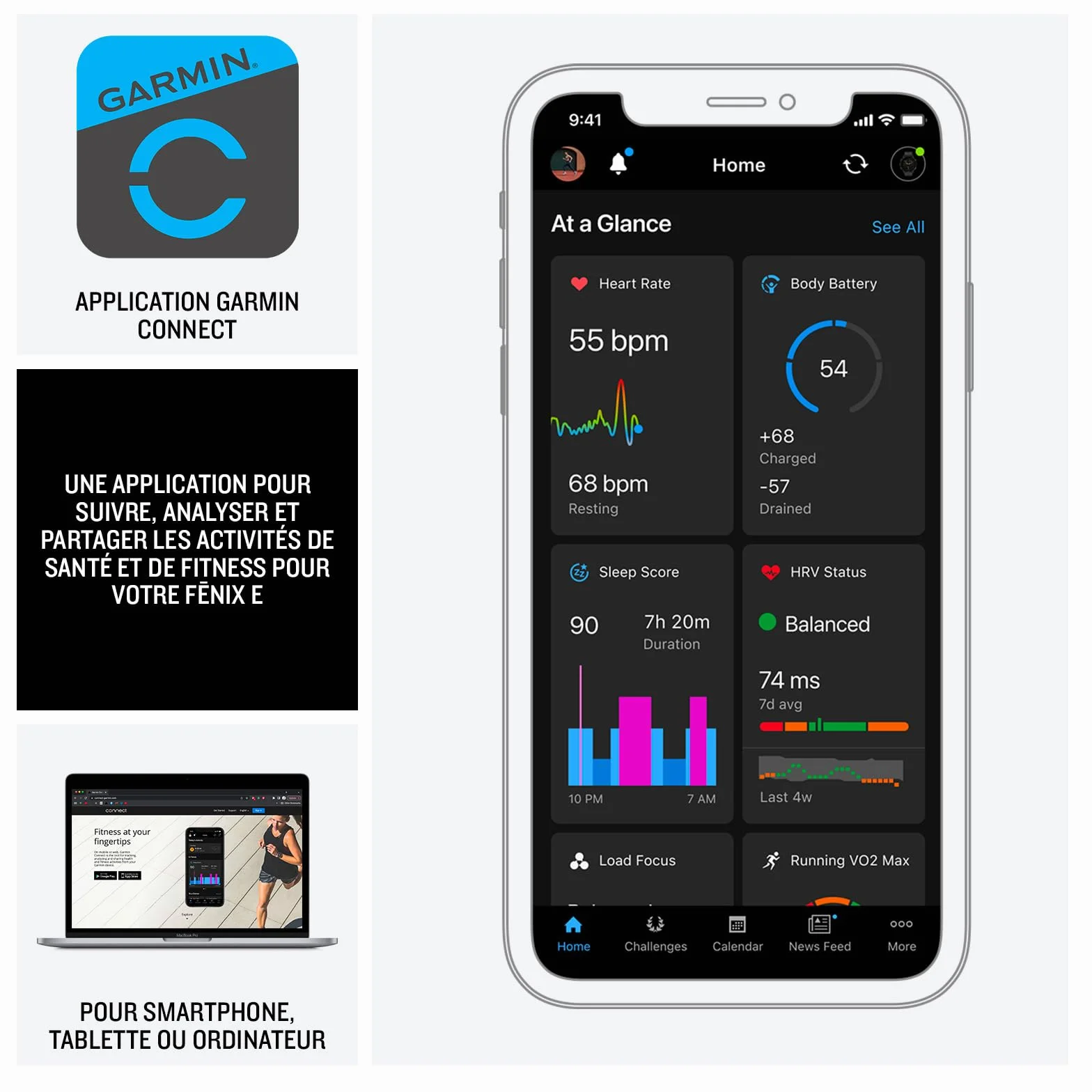 Garmin fēnix® E - Montre GPS Multisports AMOLED – Acier Gray avec Bracelet Noir