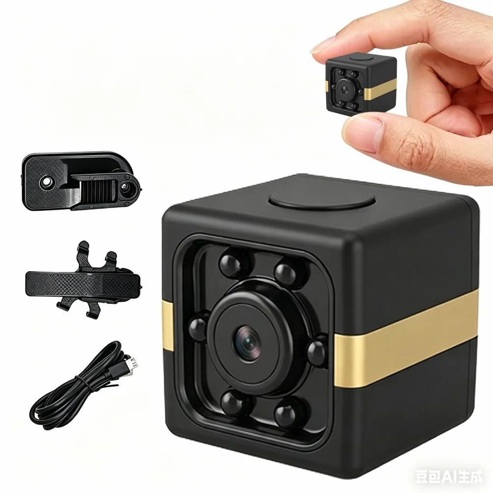 Mini Caméra Espion sans Fil 1080P, Micro Camera de Surveillance Spy Cam Discrète Invisible avec Détection de Mouvement et Vision Nocturne, Camera Cachée pour Maison, sans Internet Noir