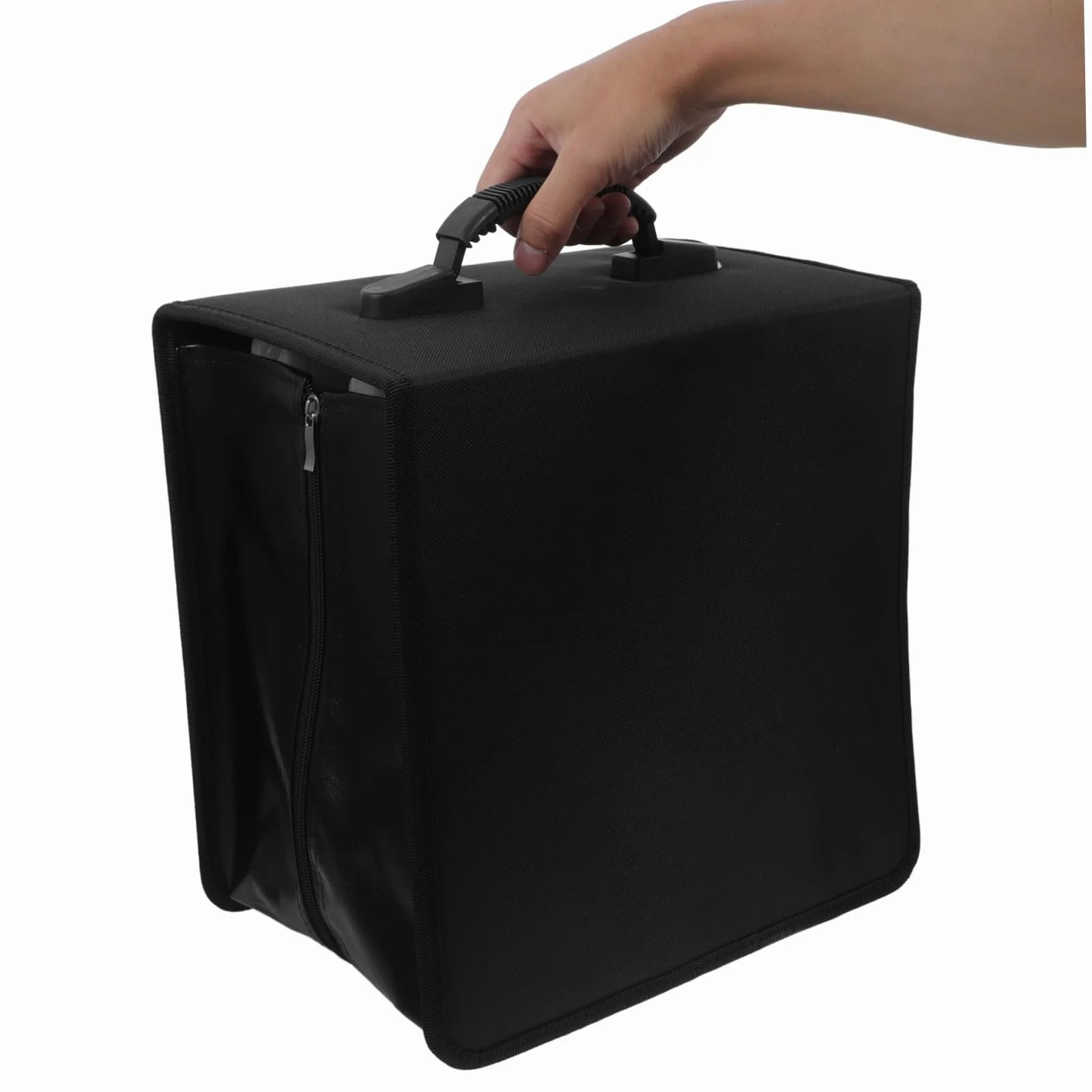 Amosfun Étui à CD Pu Grosse Capacité 500 Disques Portable avec Poignée pour Voiture et Maison, Classeur de Rangement Noir Résistant à L’usure, Protection Poussière et Humidité