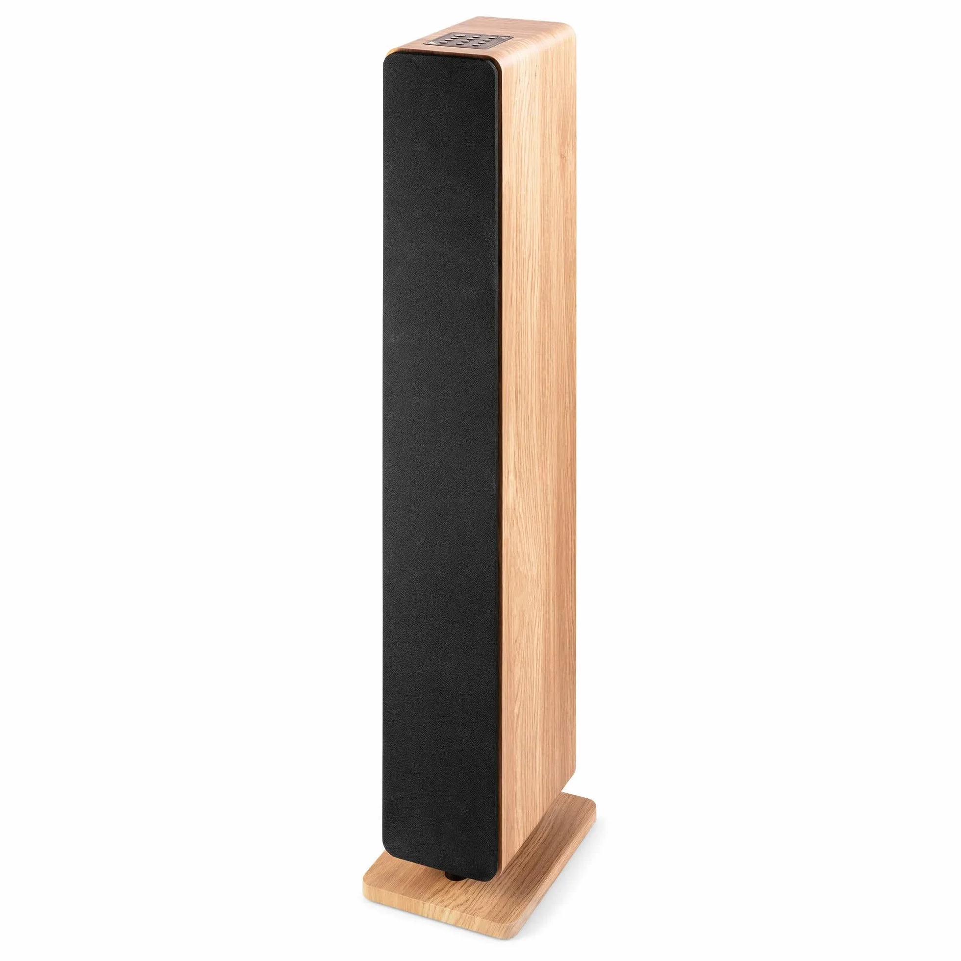 Audizio ARCO Tour de Son Hi-FI Stéréo 320W Chêne Clair - Pack Enceintes Colonnes Active + Passive avec BT, USB et Optique Tour de Son Design pour Salon, TV et Musique
