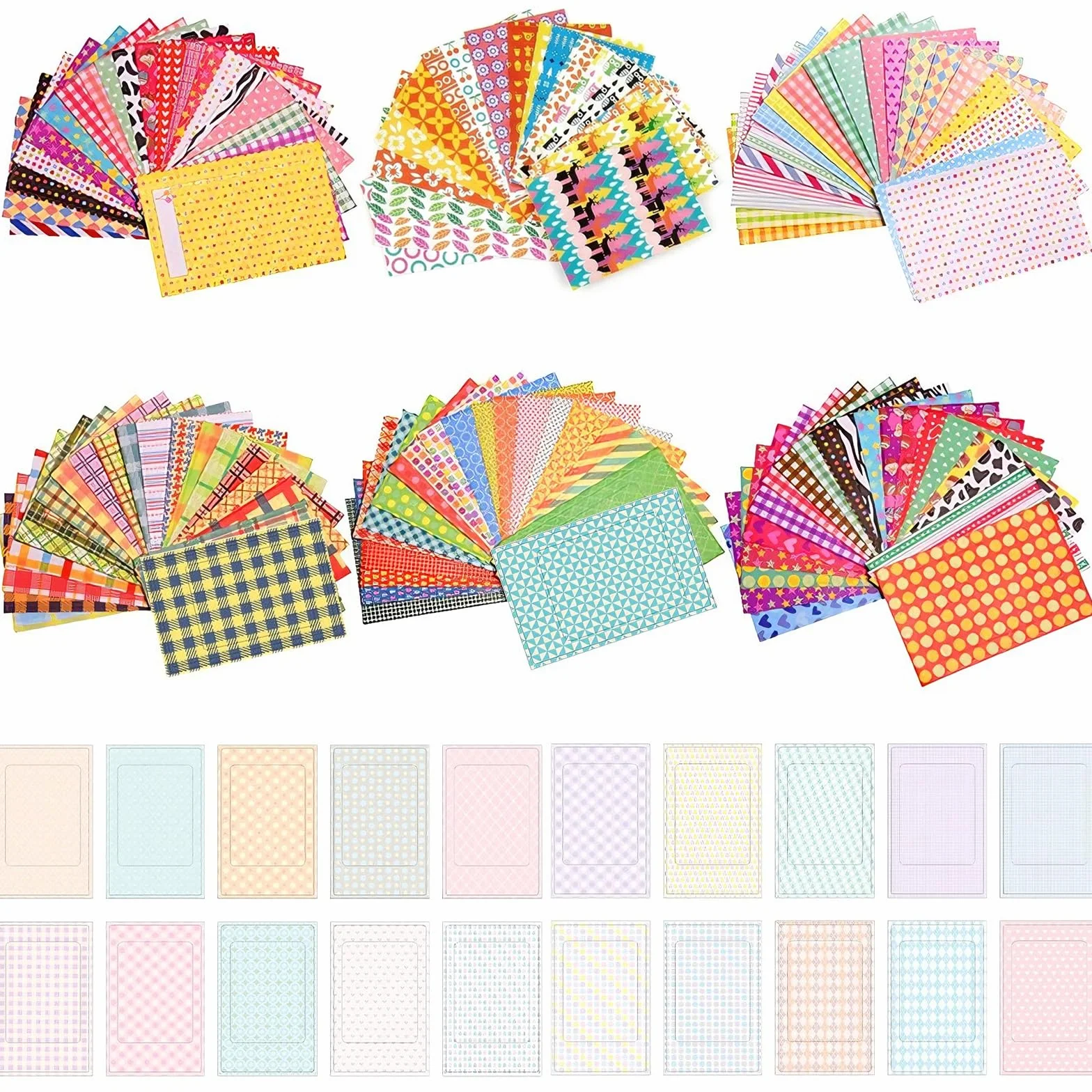 140 Pcs Mini Cadres Photo Instantanés Colorés, Bordures Photos Autocollants pour Cadres Photo pour Films Polaroid & Fujifilm Instax Mini Film 11 9 8 70 7s Appareil Photo
