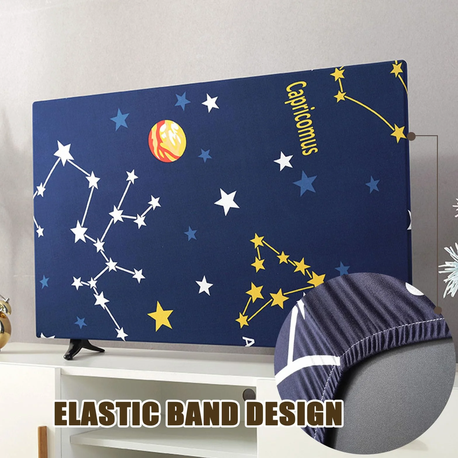 Hixingo Housse pour TV, Housse de Protection Télévision Housse Protection Écran TV Élastique Housse Télévision Anti Poussière Respirant Housse Écran TV Housse Écran PC (32inch,Constellation)