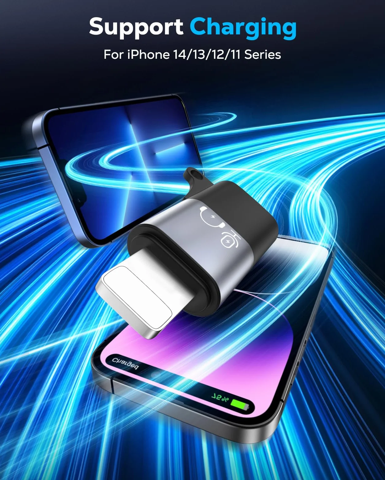 MoKo Adaptateur USB C vers Lightning pour DJI Mic Mini Audio iPhone 14/13/12/11 Récepteur Microphone sans Fil Charge