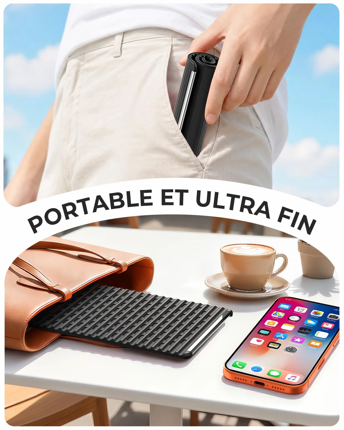 SEANCHEER Support de Téléphone Silicone Souple Pliable Compact Portable Réglable Antidérapant