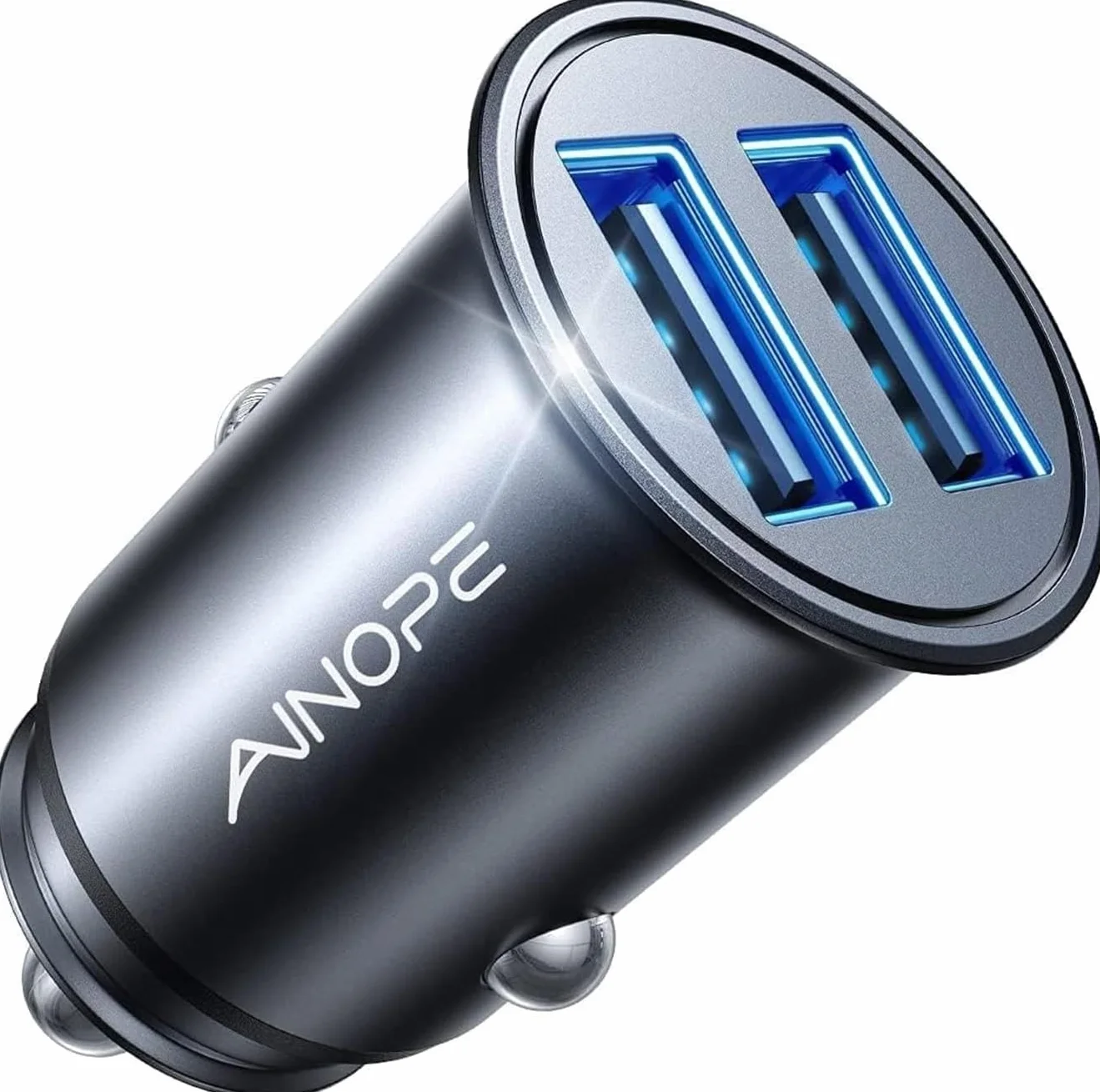 AINOPE Chargeur Allume Cigare USB [Ultra Compact d'Aluminium Alliage] Rapide Chargeur Voiture 24W/4.8A USB en Charge Rapide Chargeur Voiture pour iPhone 16/15/14/ Plus Pro Max, iPad (Black)