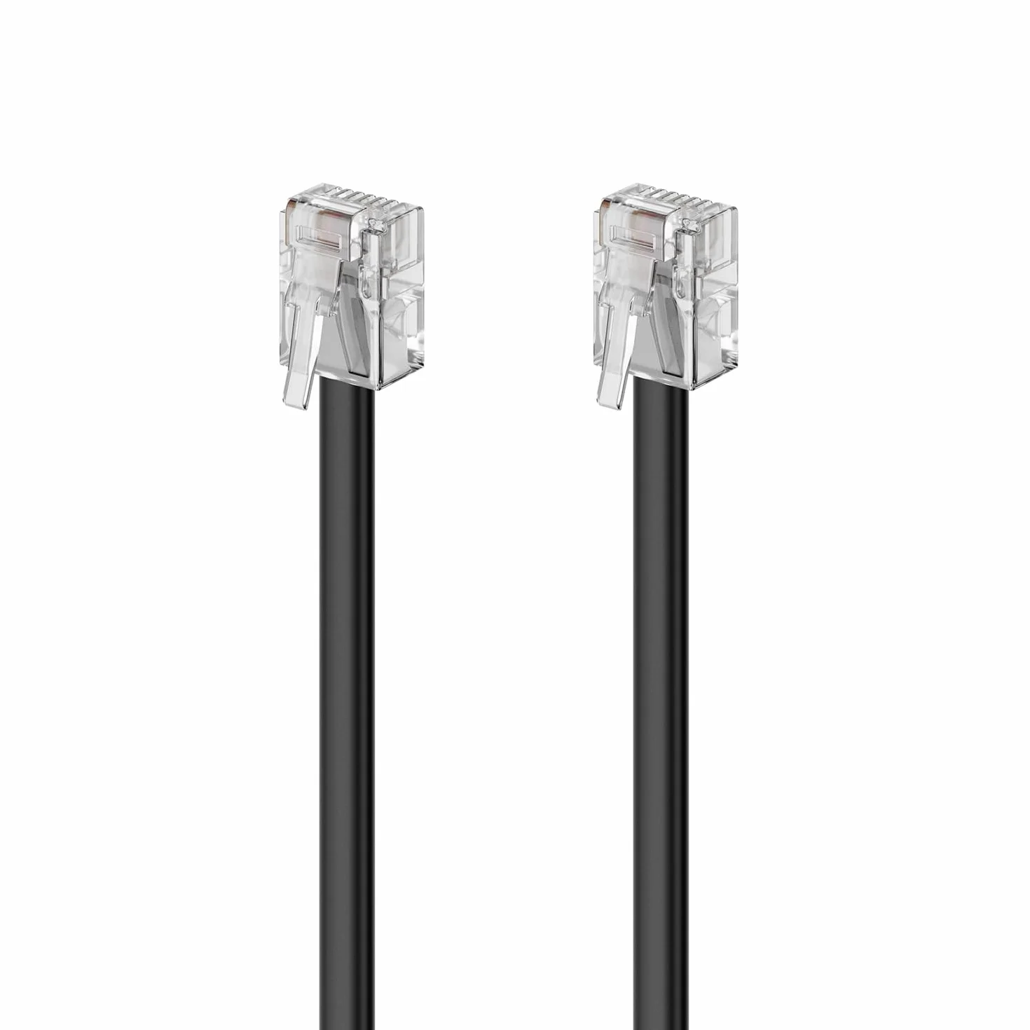 deleyCON 0,5m Câble Téléphone RJ11 Modulaire 6P4C Western 2x Fiche RJ11 Plat Noir