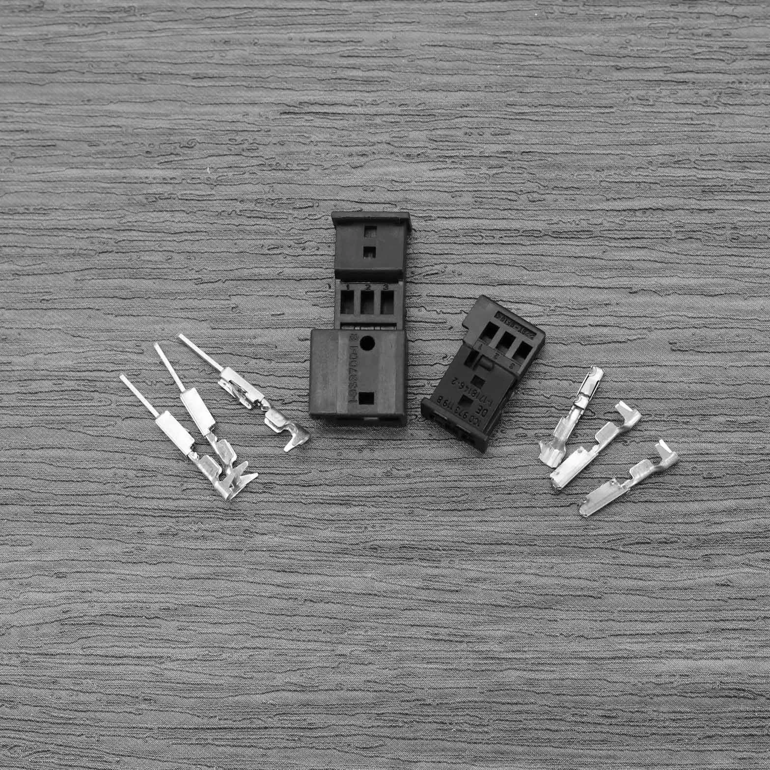 Create idea 2 Sets Fiches de Voiture à 3 Broches Connecteur Mâle/Femelle pour Haut-Parleur Automobile Composant de Capteur de Pluie 6905977 8377064 Compatible avec BMW en Plastique Métal
