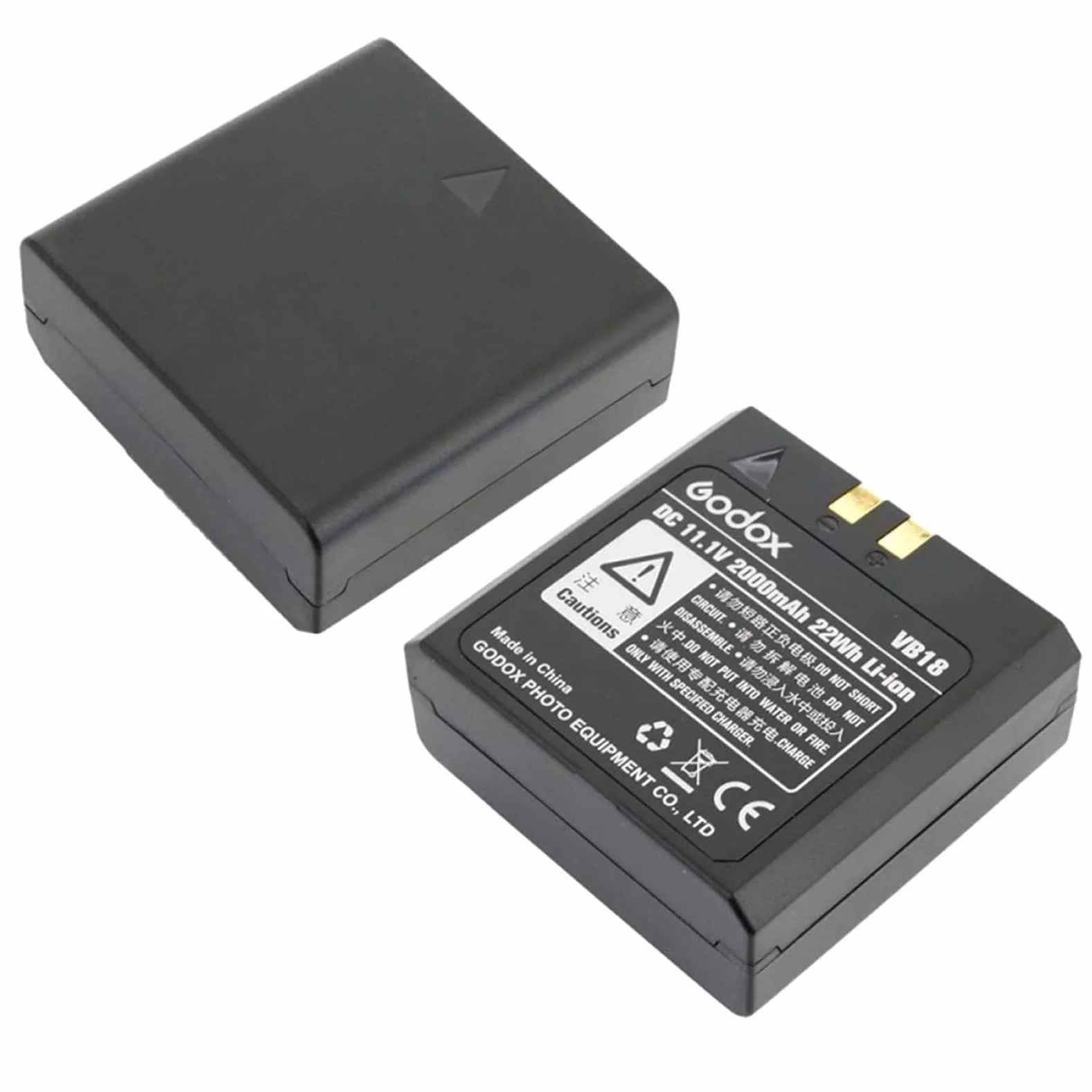 Godox VB18 Batterie au Lithium, Rechargeable Battery pour Godox V860II V850II Caméra Flash Speedlite, 11.1V 2000mAh 650 Times Complet Puissance Rapide Recyclage en 1.5s