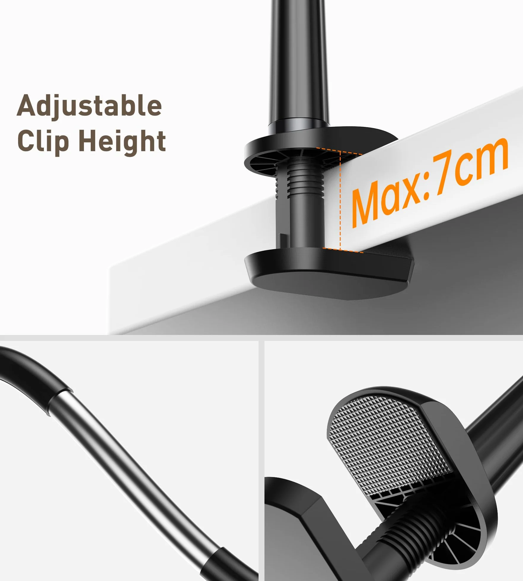 Support Téléphone Lit Réglable Pivotant 360° Col de Cygne Mag-Safe avec Anneaux Métal pour iPhone 17 16 15 14 13 12 Pro Max Plus
