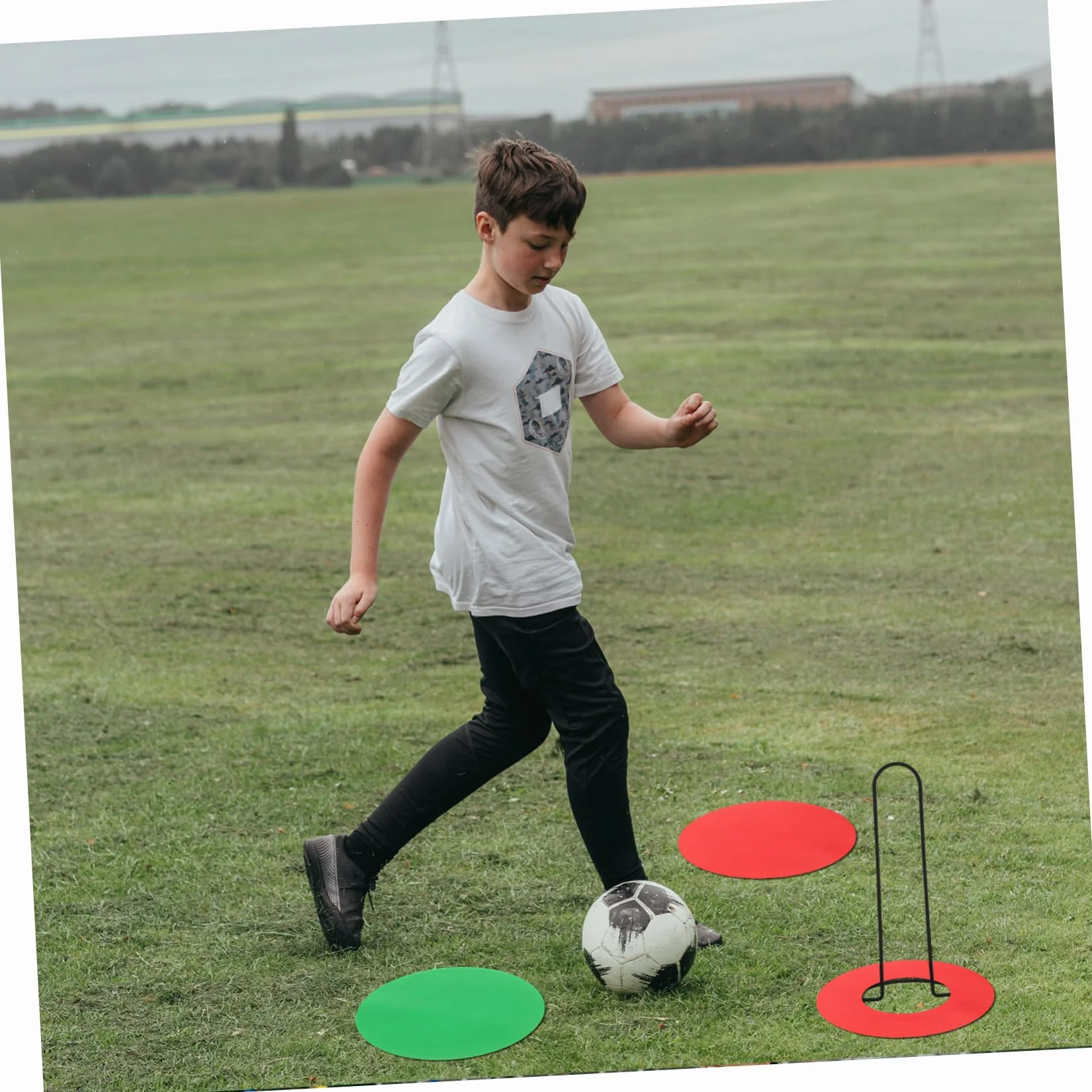 Kisangel Support de Rangement pour Plots de Football Métal Porte-disques Marqueurs Léger Portable