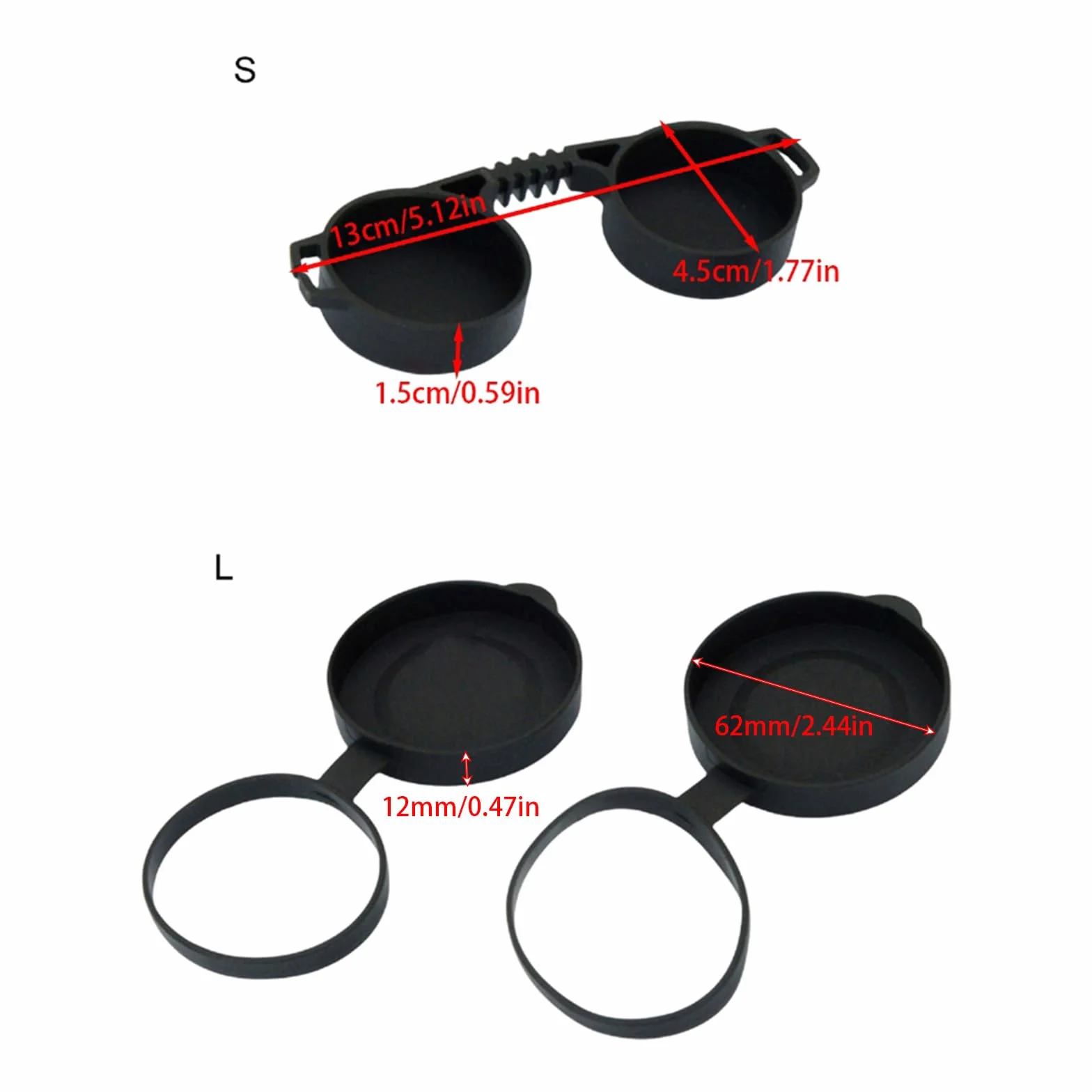 Housses de protection en silicone pour jumelles de 42, 45 mm, 62 et 65 mm