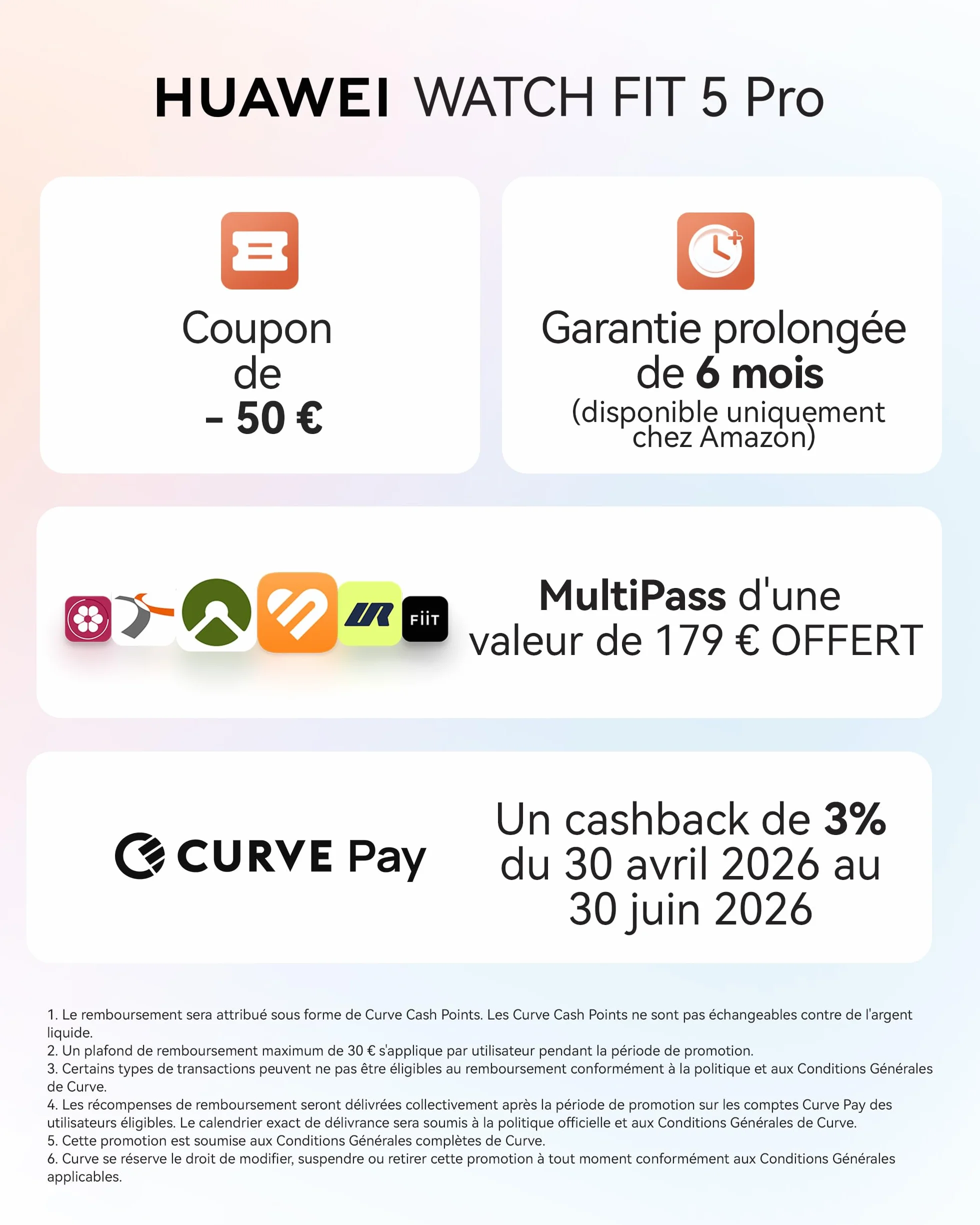 HUAWEI Watch FIT 5 Pro Montre connectée GPS ECG Écran AMOLED 1,92'' Verre Saphir Résistance à l'eau 5 ATM NFC Orange