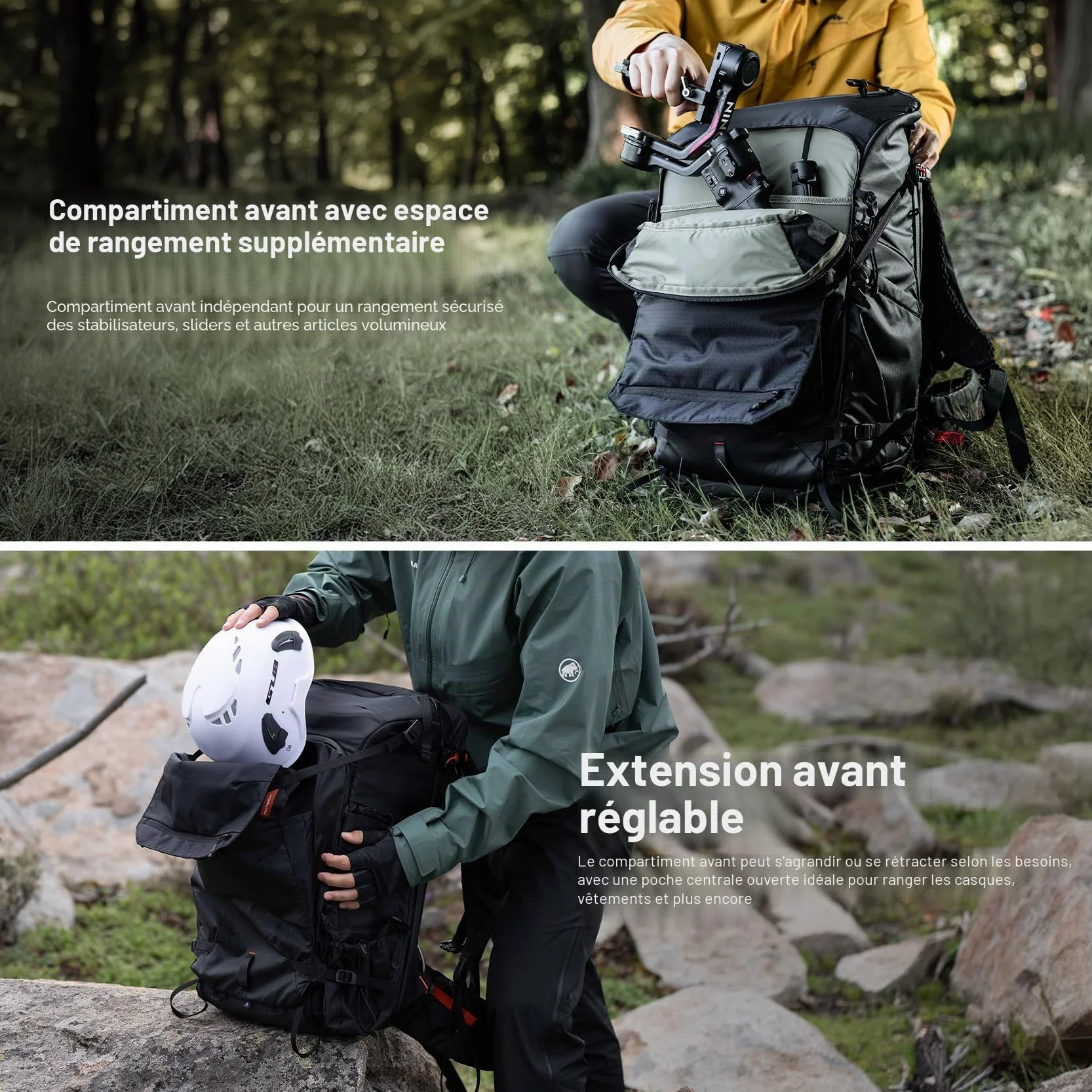 PGYTECH OnePro Focux 25L Sac à Dos, Sac Appareil Photo Compatible avec les Appareils Photo Sans Miroir et Objectifs DSLR/SLR/Ordinateur, Léger Sac Photo de Randonnée Impermeable，Noir