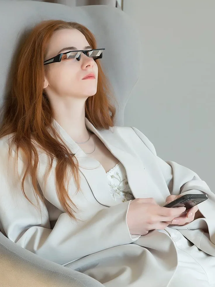 CHANGAR Lunettes à prisme légères Lunettes paresseuses pour lit Lunettes à miroir légères Lunettes de lecture horizontales allongées Vision à 90° Lunettes à prisme pour s'allonger Lire et regarder la