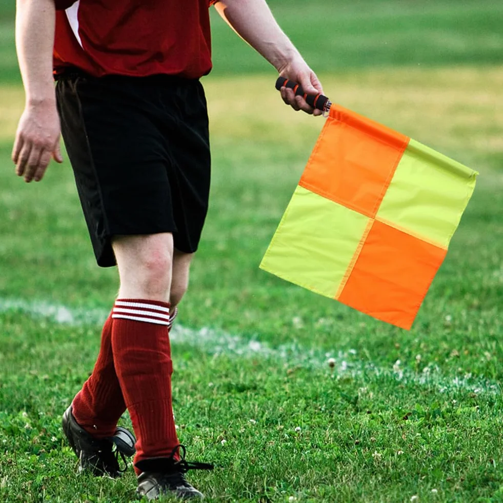 Lot de 2 drapeaux d'entraînement de football, drapeaux de ligne imperméables pour arbitre