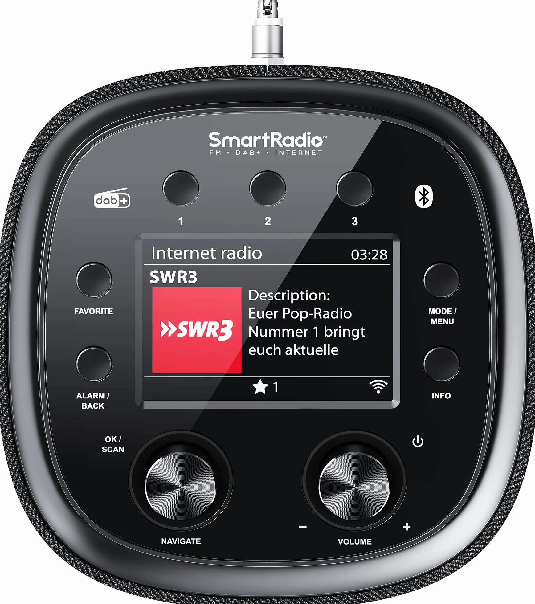 Kenwood CR-ST500S-B Radio Intelligente Design avec écran Couleur TFT 4", Radio Internet WiFi, Dab+, FM, Spotify (HiFi), Deezer, Bluetooth, stéréo RMS 30 W, Caisson de Basses intégré, télécommande