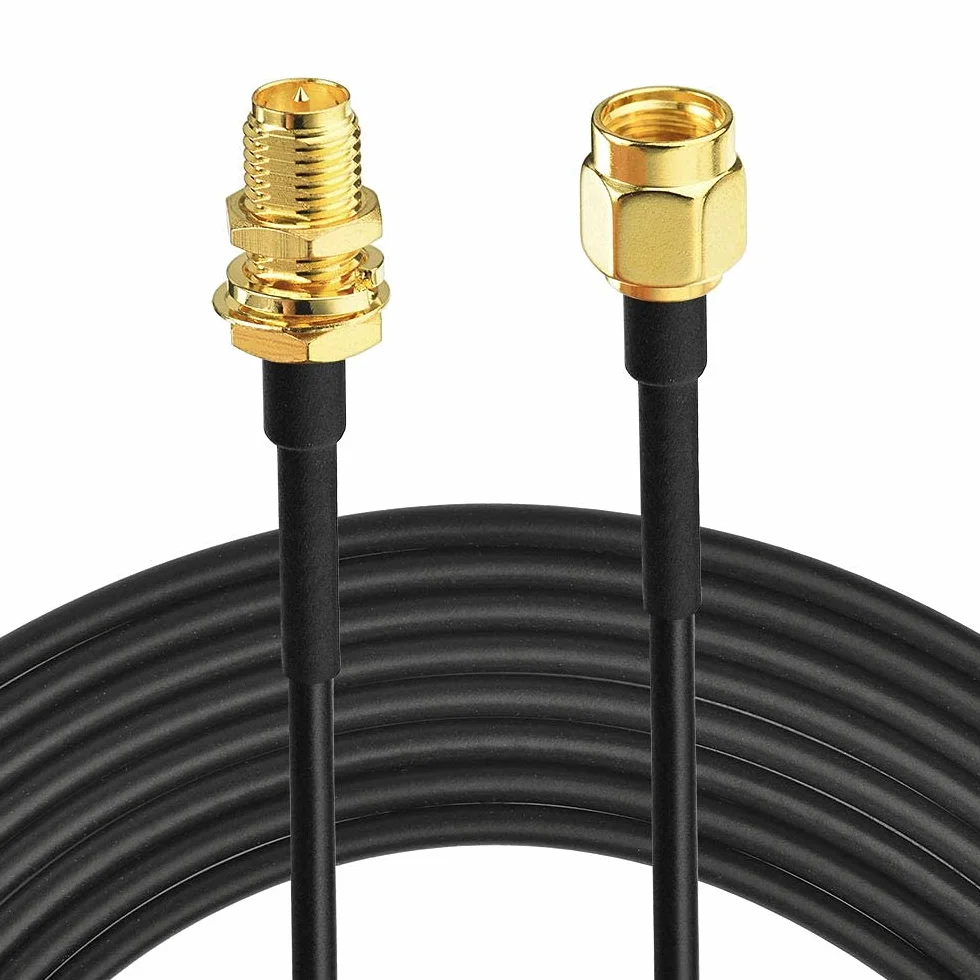 Bingfu Câble RP-SMA Rallonge Antenne WiFi 10m RG174 Mâle à Femelle Montage en Saillie pour Routeur Wi-Fi Caméra de Sécurité Adaptateur de Carte Réseau Sans Fil Mini PCIE