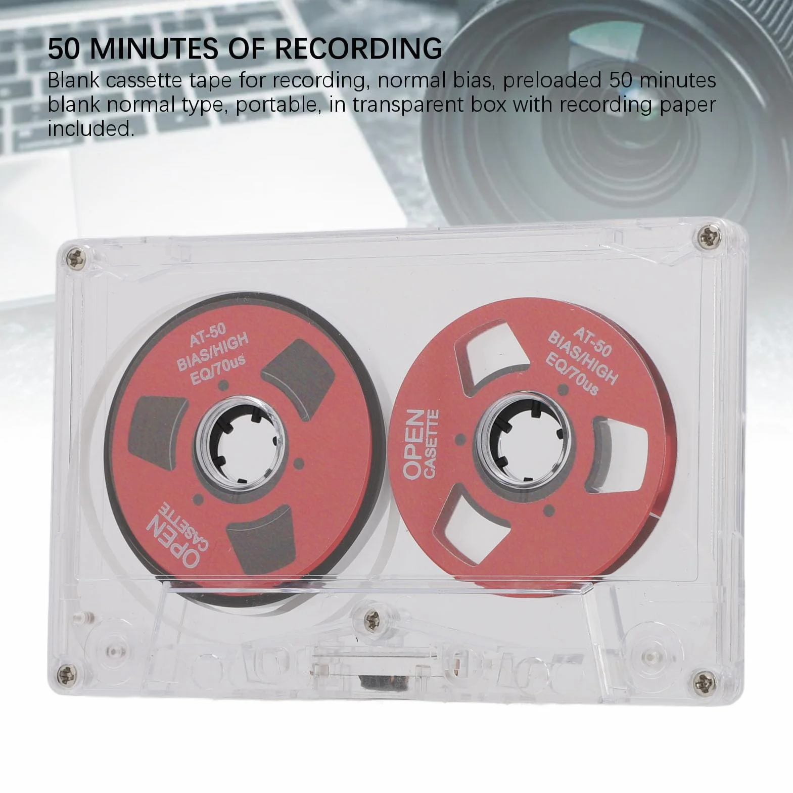 Cassette Vierge Audio Bobine à Bobine 50 Minutes Double Face Rouge